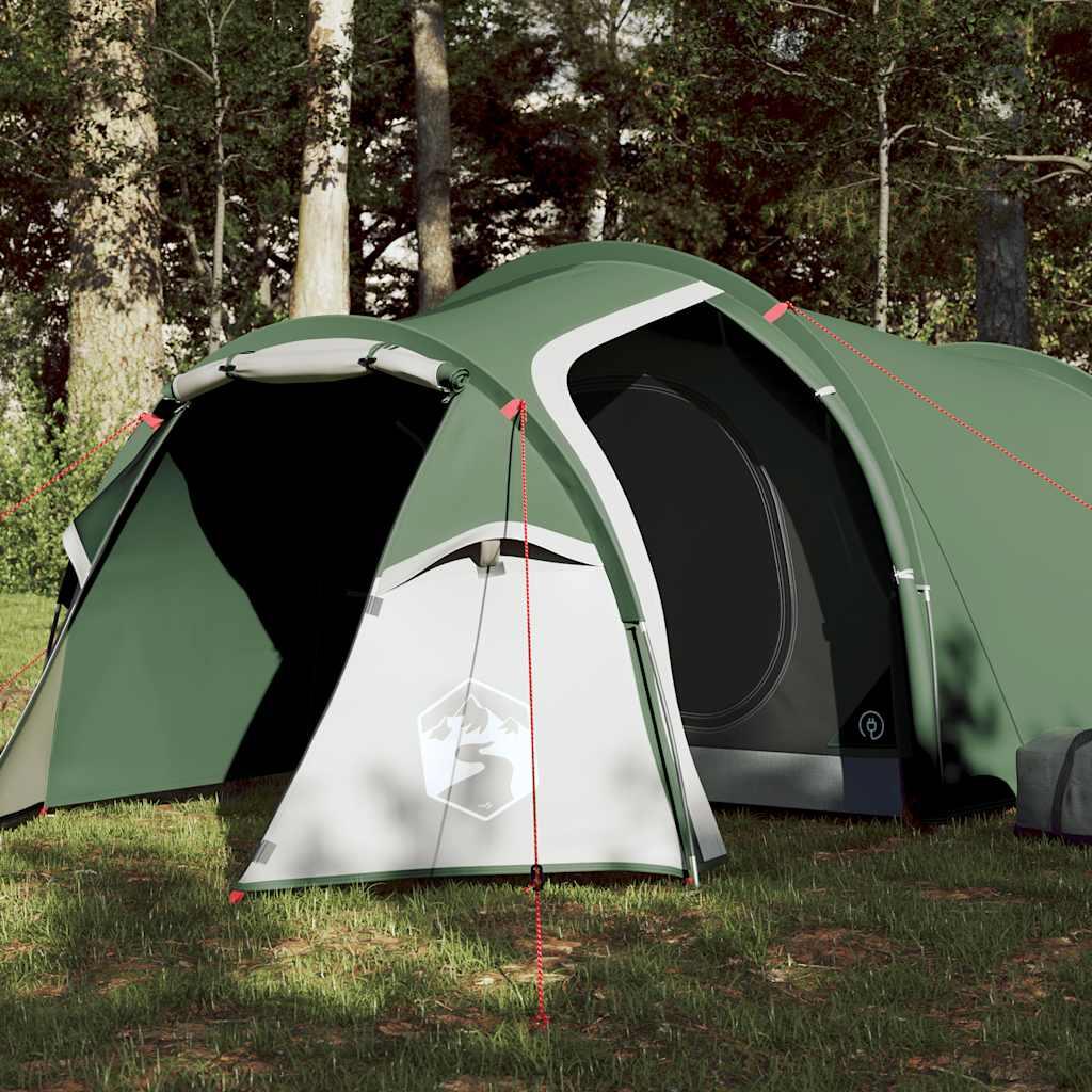 vidaXL Namiot kempingowy, 4-os., zielony, 360x140x105 cm, tafta 185T