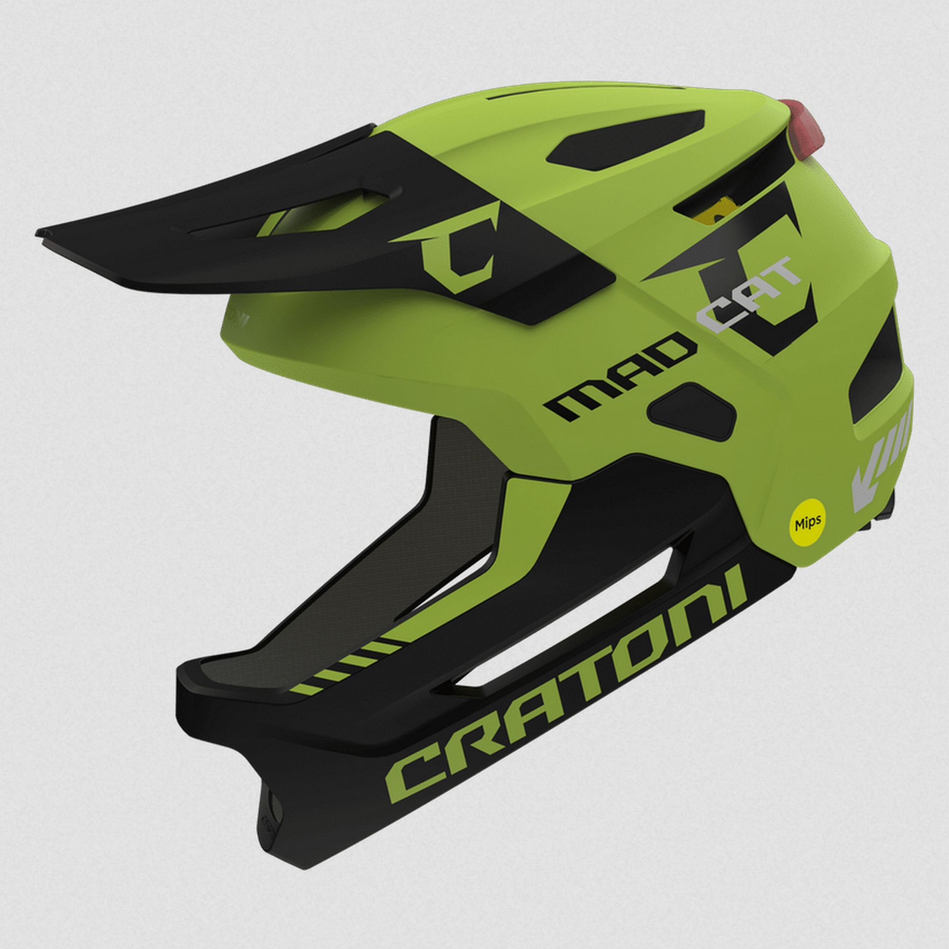 Kask dziecięcy/młodzieżowy MTB „Madcat Mips”, limonkowy