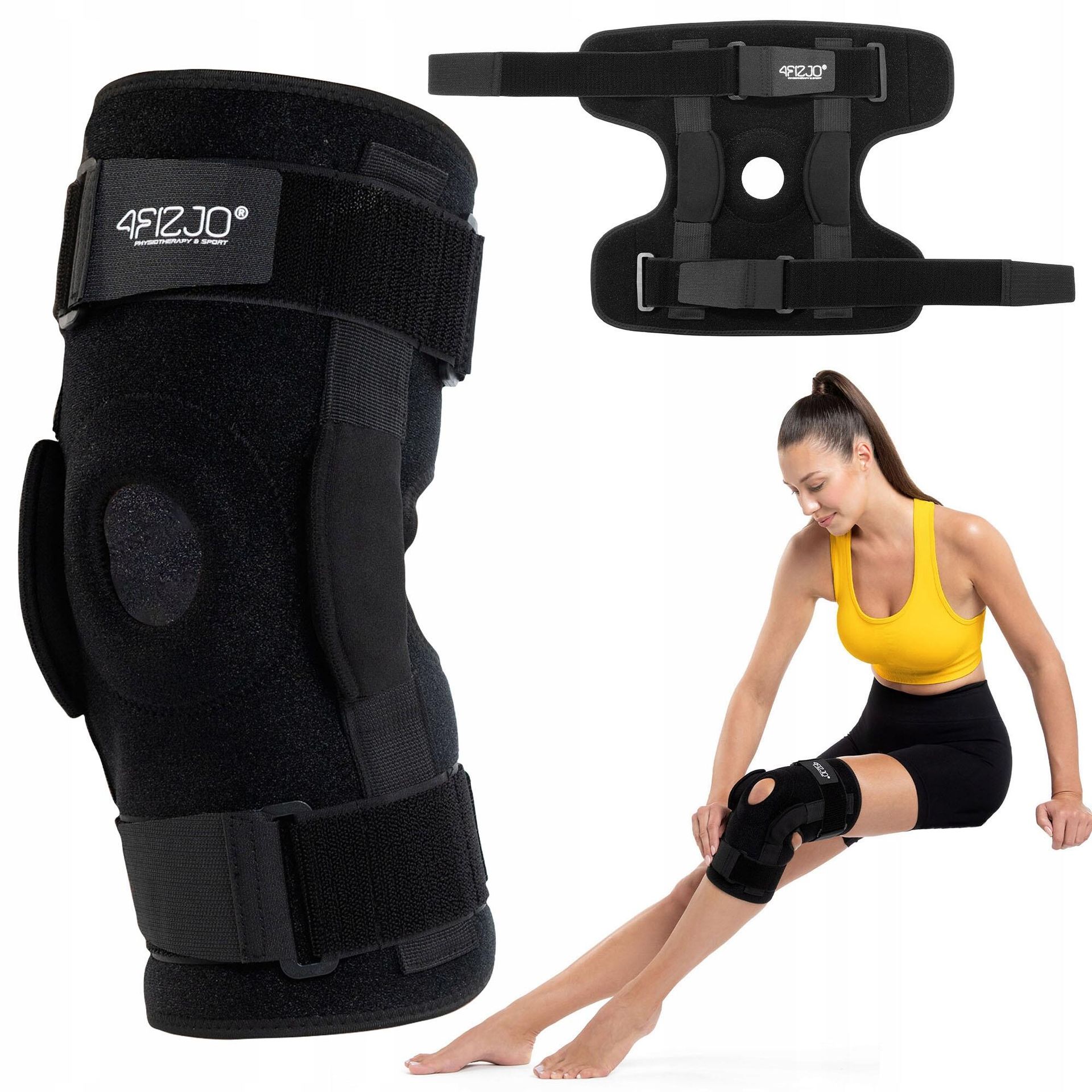 Orteza stawu kolanowego, stabilizator kolana z zawiasami MED KN01 4FIZJO