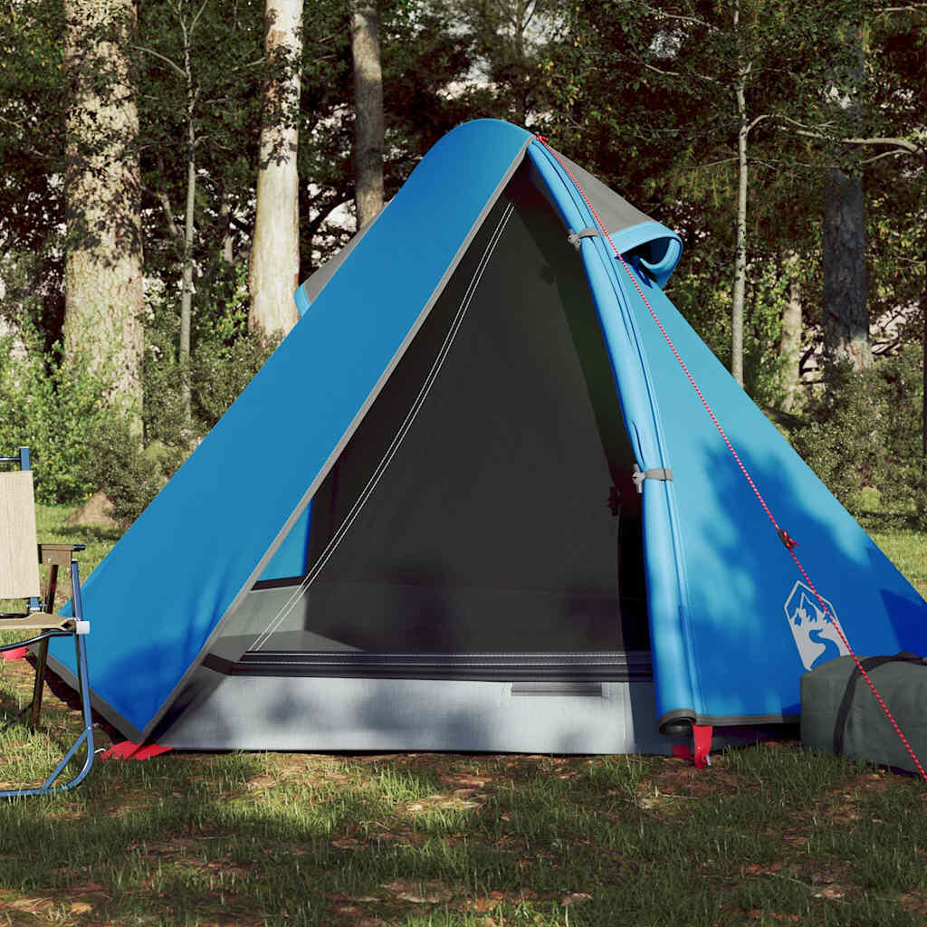 vidaXL Namiot kempingowy, 2-os., niebieski, 267x154x117 cm, tafta 185T