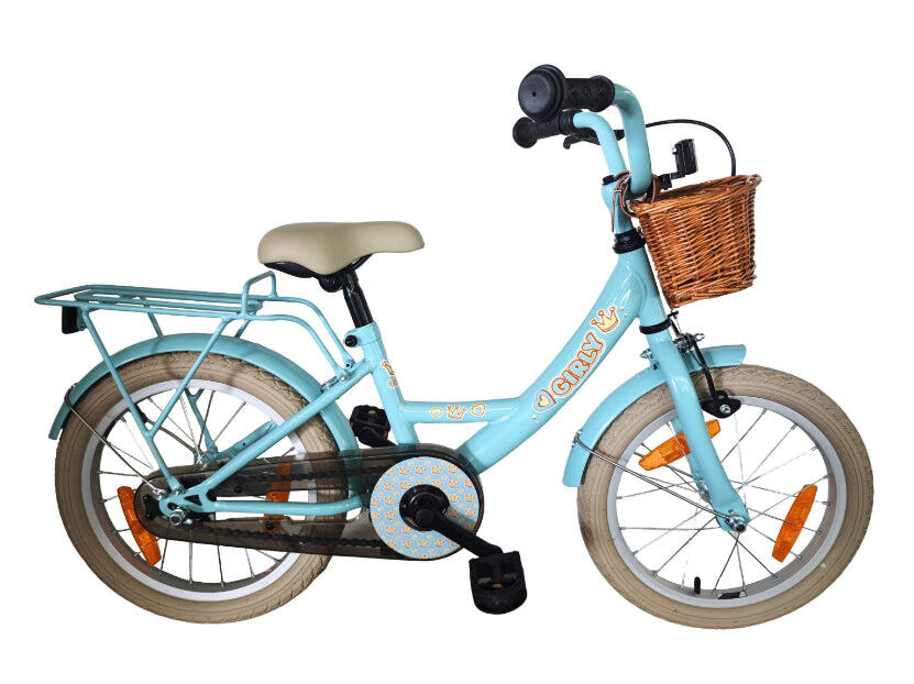 Rower dziecięcy Bikefun Girly 16 cali - niebieski z koszykiem.