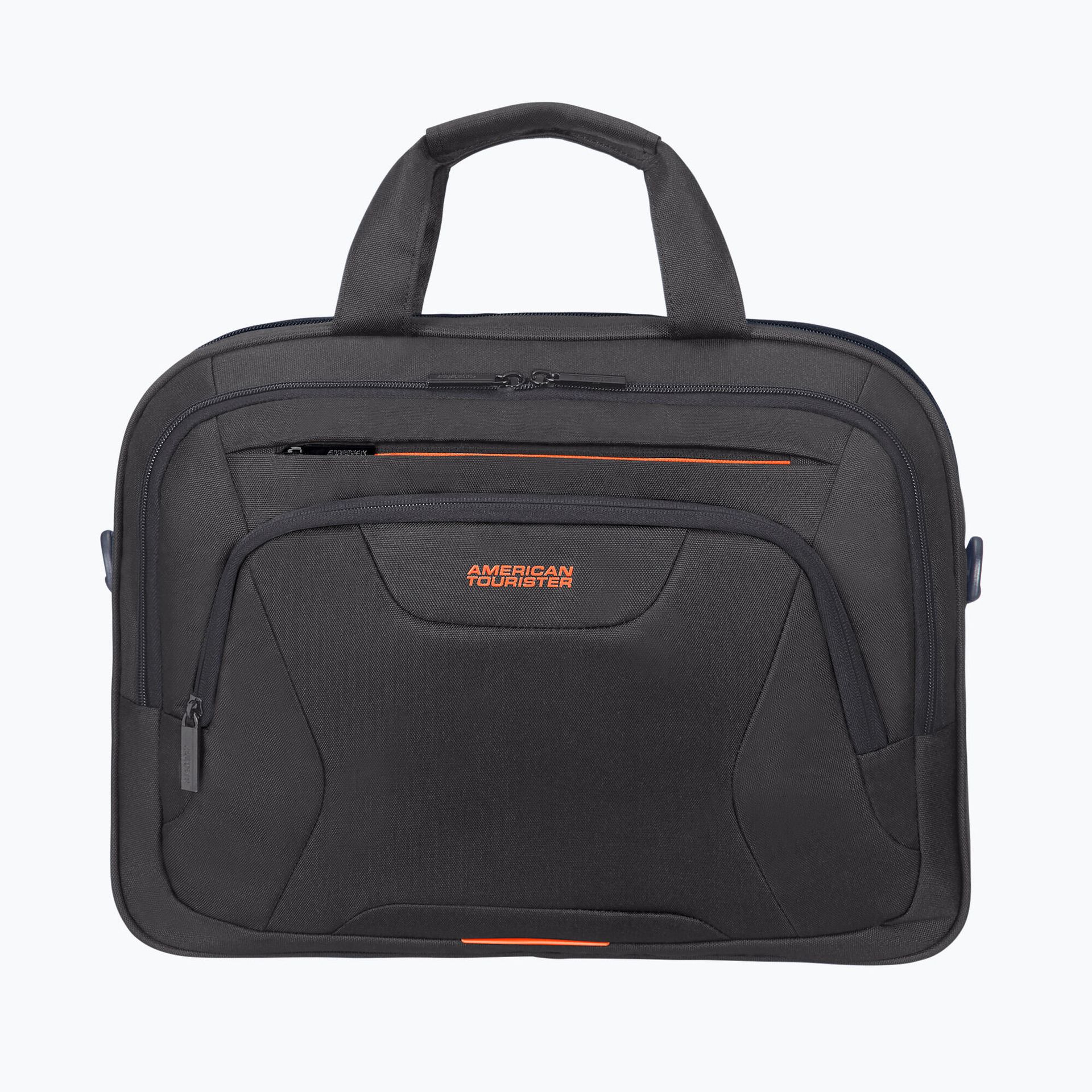 American Tourister AT Work Torba podręczna do samolotu 41 cm przegroda na laptopa black/orange 88532-1070