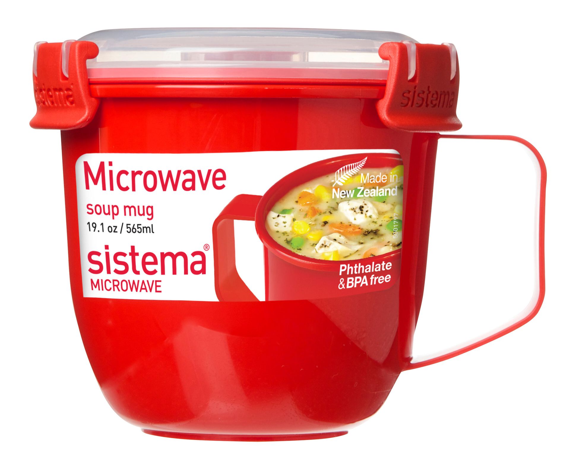 Sistema Pojemnik na zupę do mikrofalówki Gorący Kubek czerwony, 0,57 l