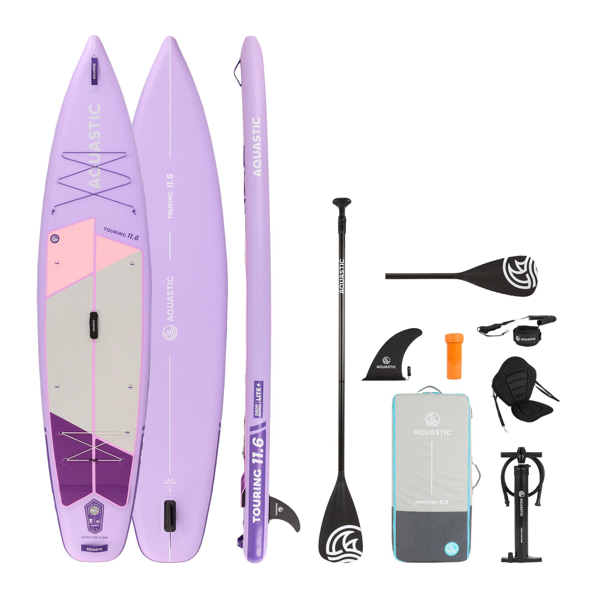 Deska do pływania Sup Aquastic Touring 350cm Wiosło Pompka Siedzisko Plecak