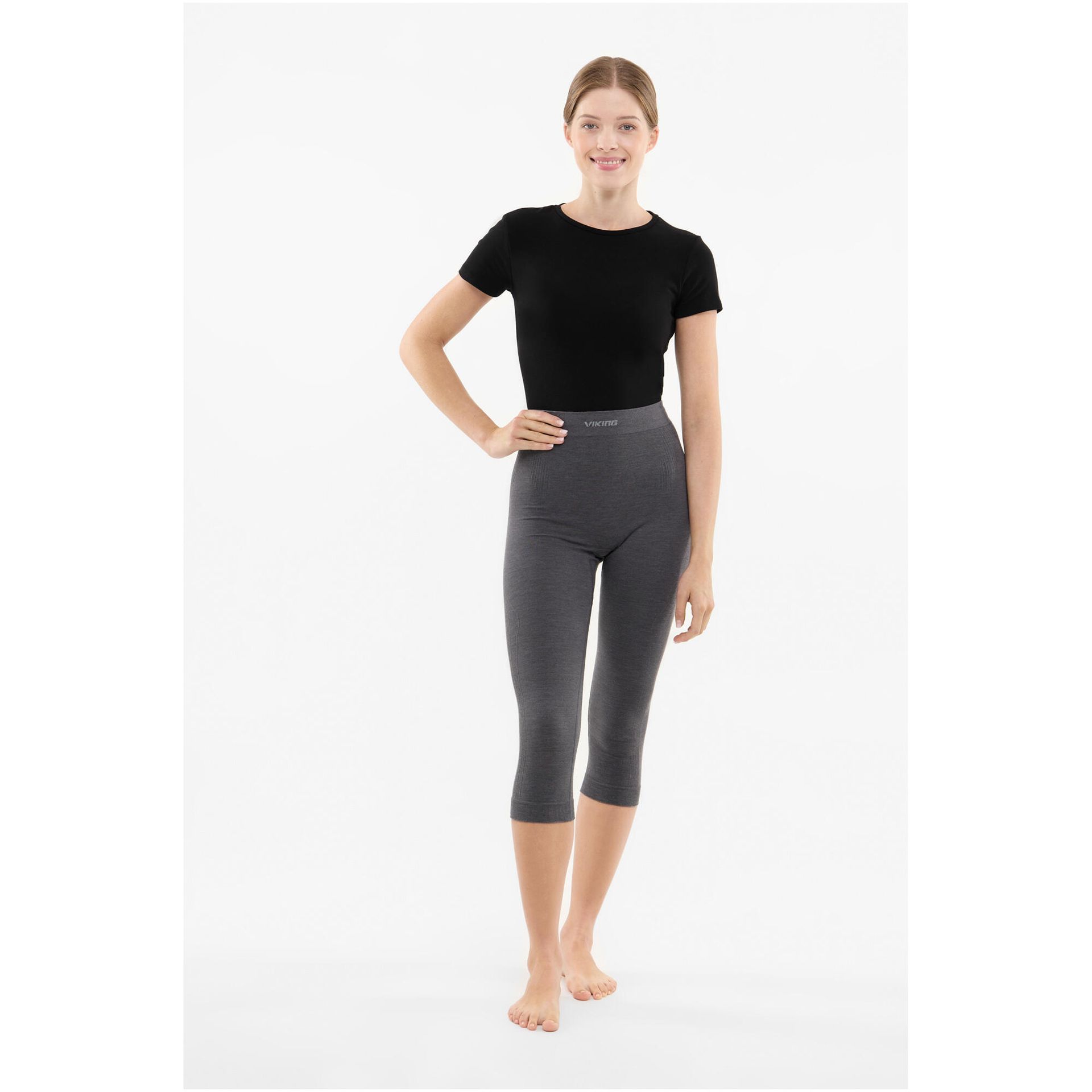 Getry termoaktywne damskie PrimaLoft z kaszmirem Viking Tende Lady Pants 3/4 0800 szary XL