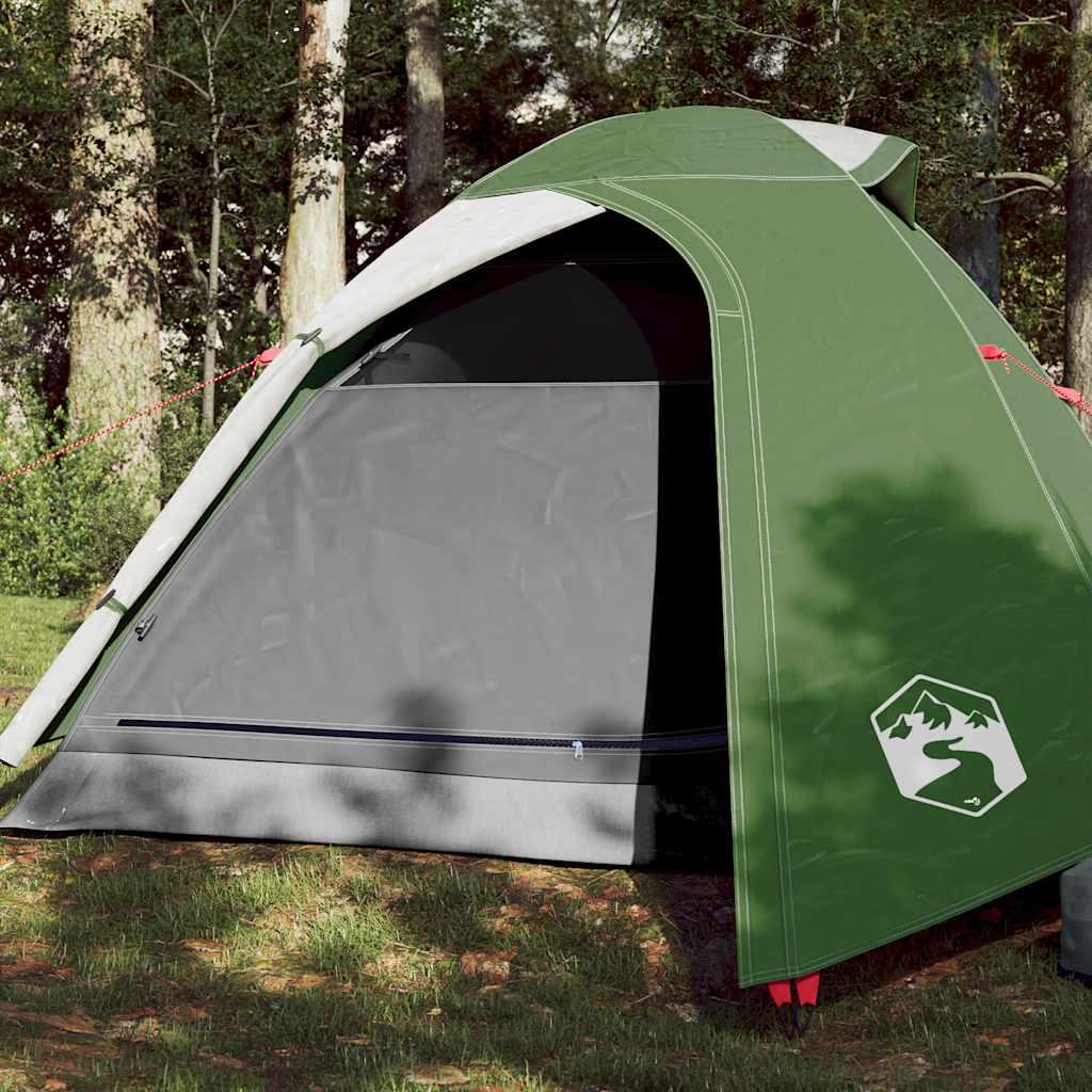 vidaXL Namiot kempingowy, 2-os., zielony, 264x210x125 cm, tafta 185T