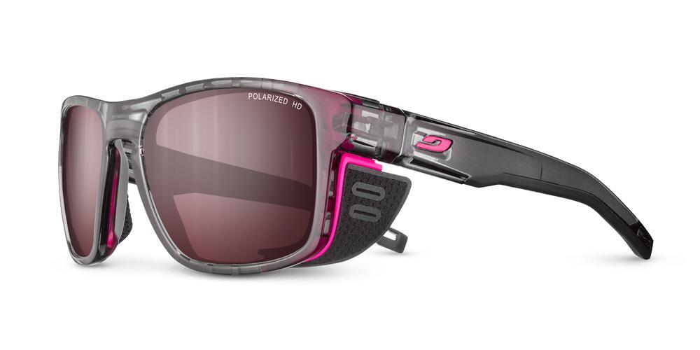 Okulary przeciwsłoneczne Julbo Shield M Polarized HD shint translu gray/fluo pink WYSYŁKA W 24H 30 DNI NA ZWROT