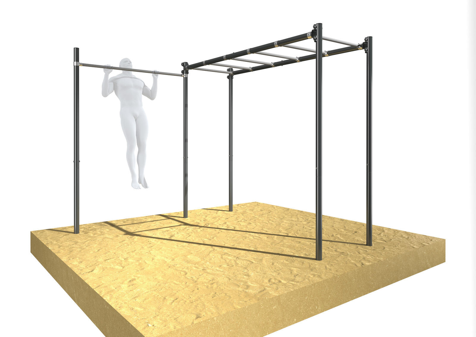 UnderFit Drabinka gimnastyczna ogrodowa pozioma z drążkiem OCYNK Street workout UF9885
