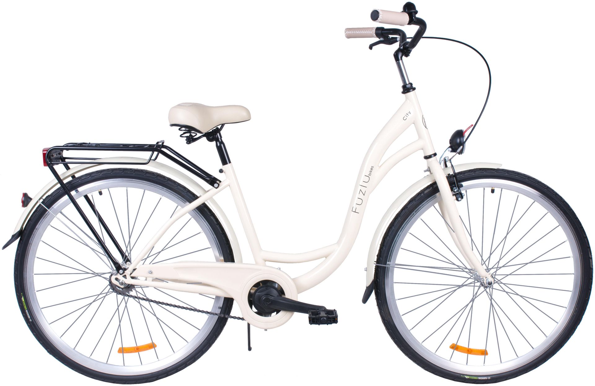 Rower miejski 28 Fuzlu City S1 kremowy