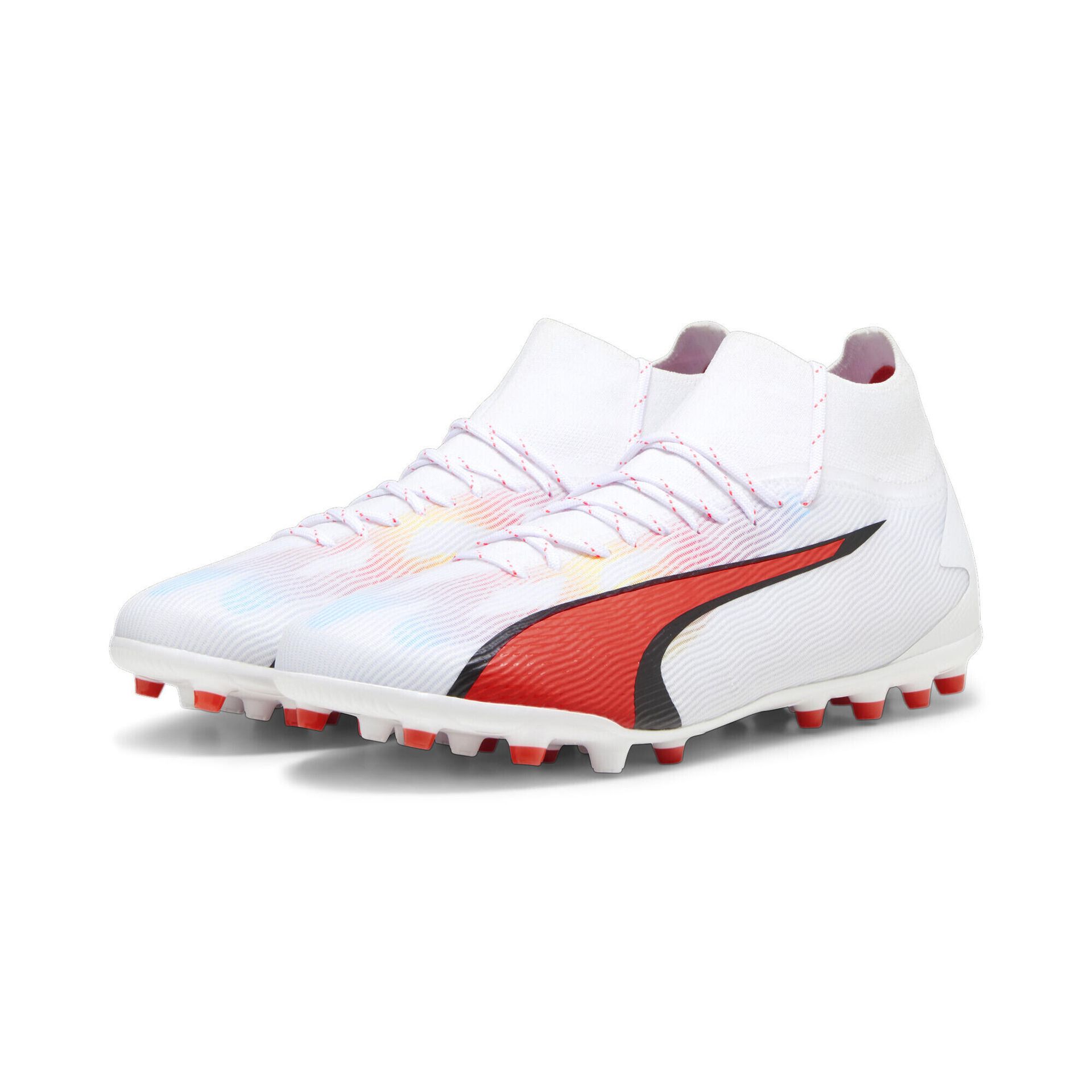 Buty piłkarskie ULTRA PRO MG PUMA Białe Czarne Czerwone Orchidei Ognistej