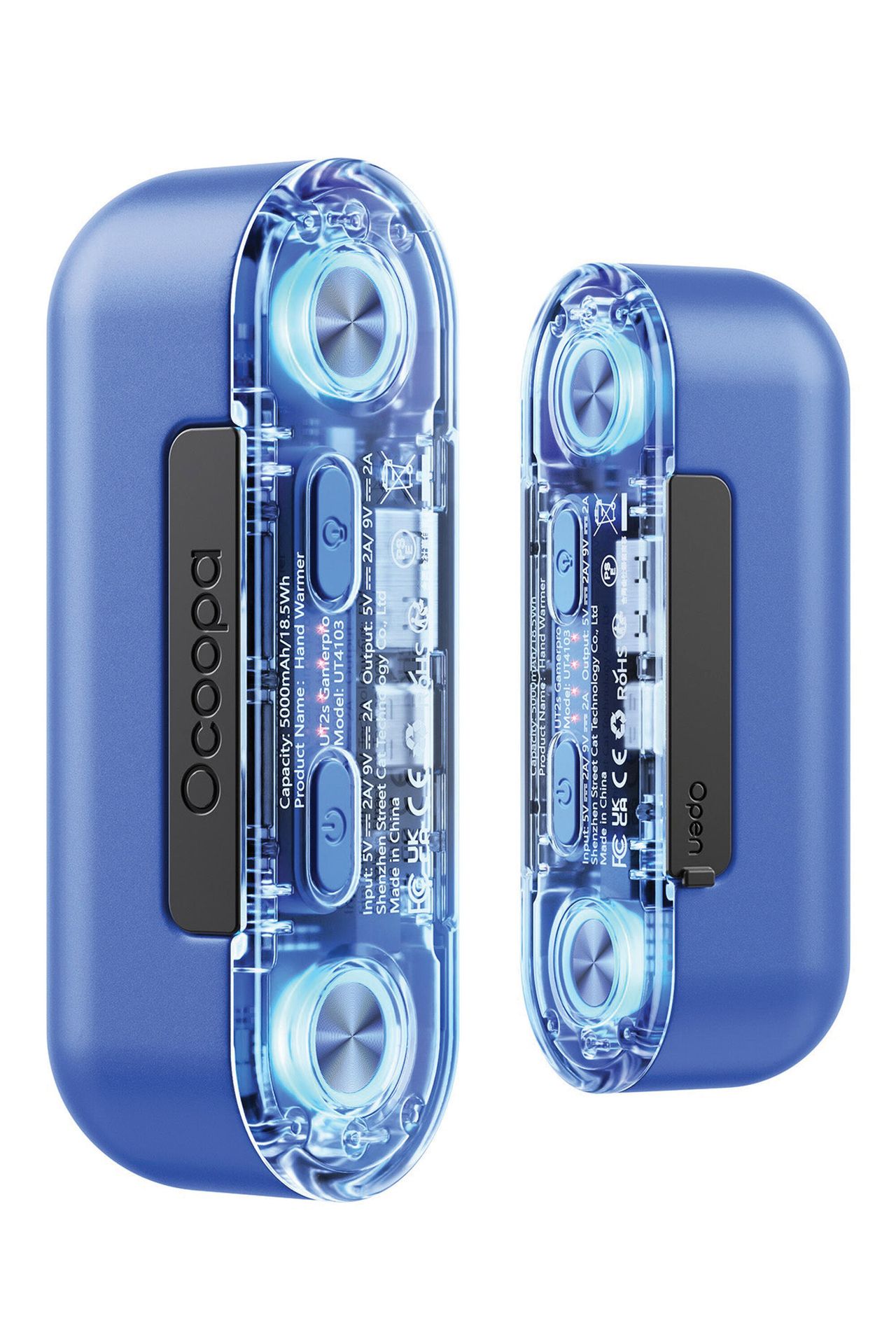Ocoopa UT2s GamerPro, 2x 5000 mAh, do 2*8h, powerbank 18 W, LED, czarny UT4103-BK