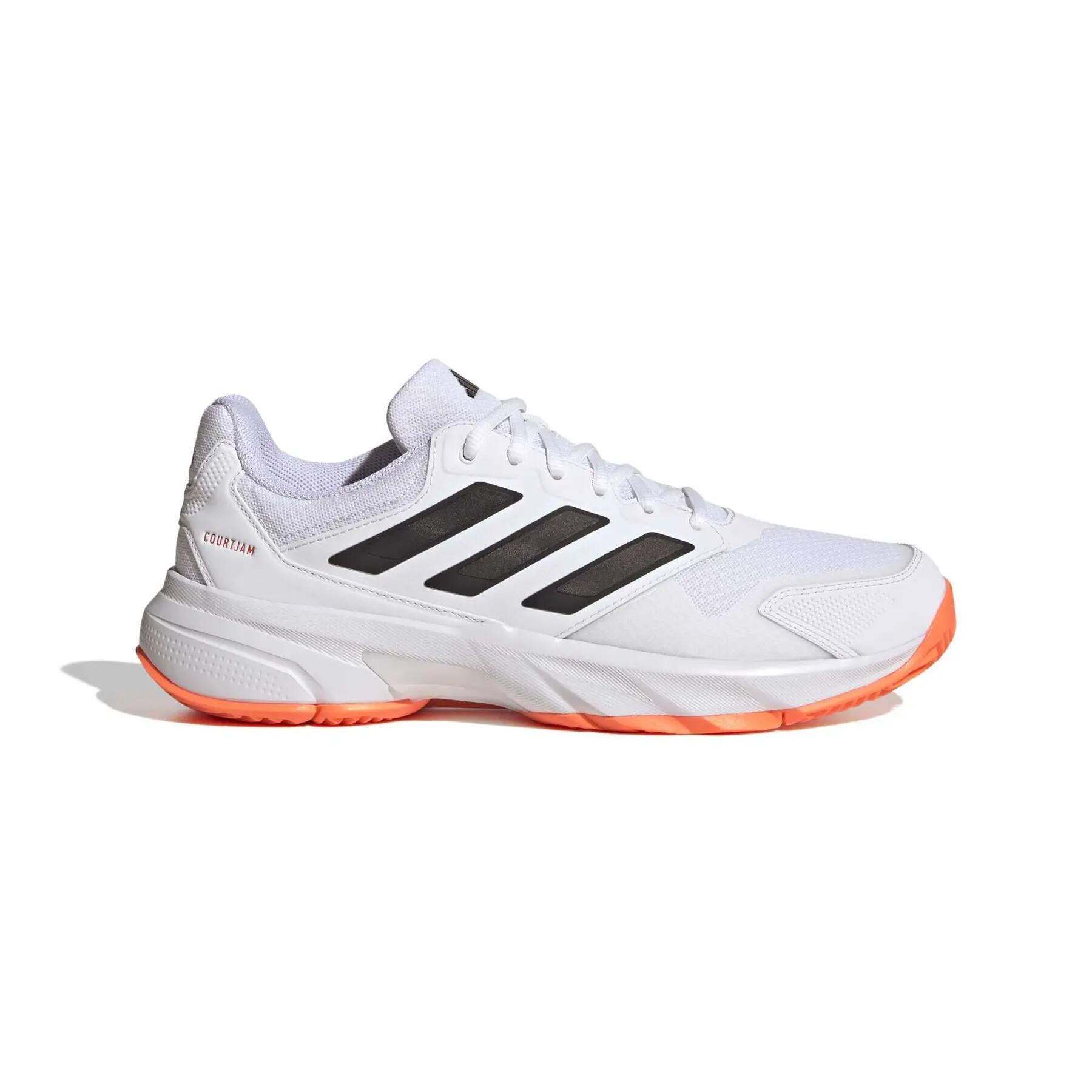 Męskie buty tenisowe adidas Courtjam Control 3 Tennis Shoes Ftwr White/Core Black/Lucid Orange EUR 43 1/3