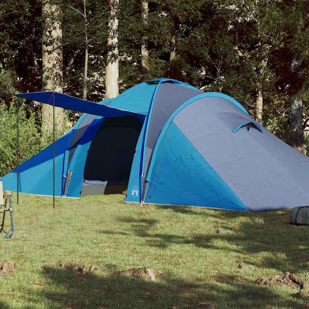vidaXL Namiot kempingowy, 6-os., niebieski, 576x238x193 cm, tafta 185T