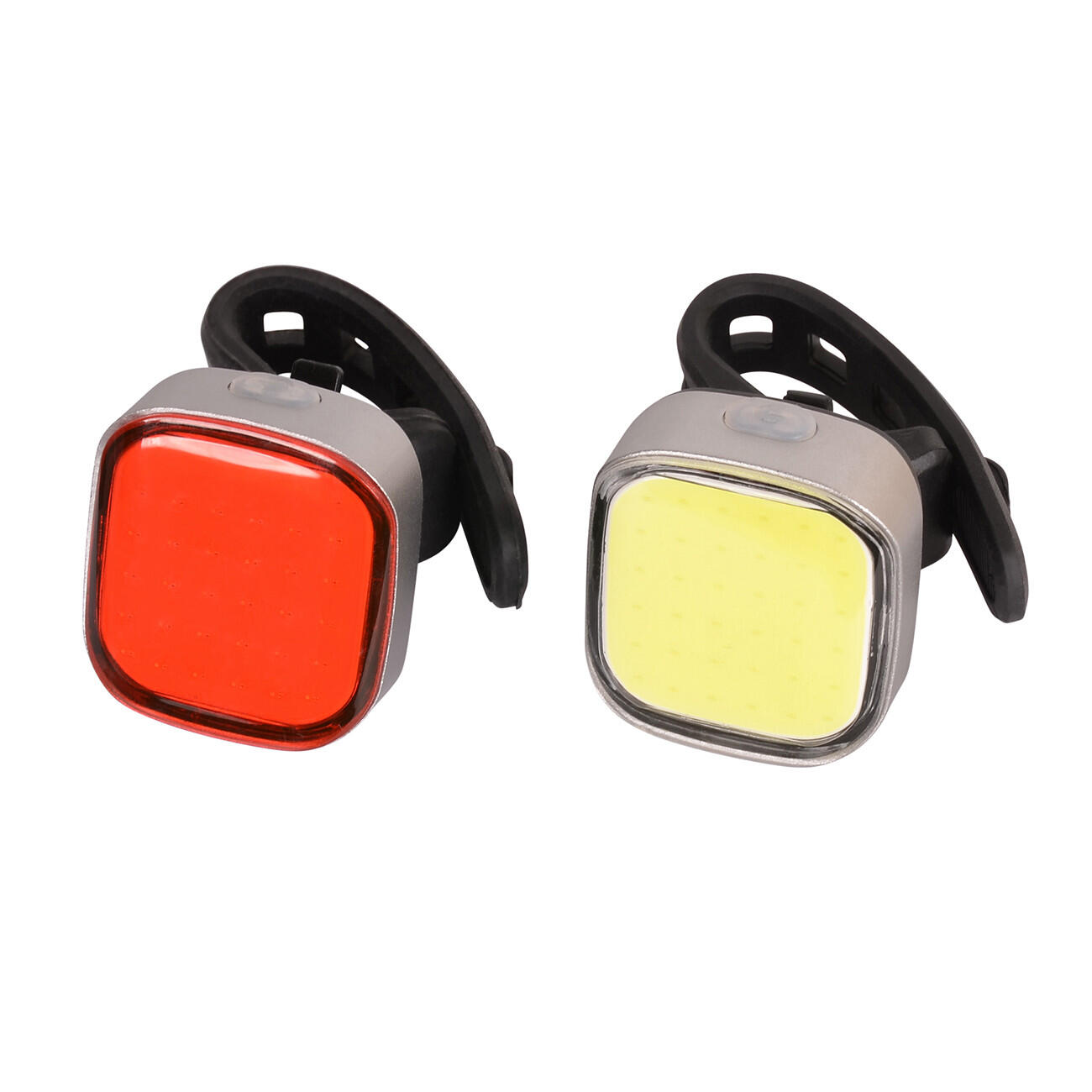 Zestaw lampek rowerowych, LI-ION COB, akumulator USB