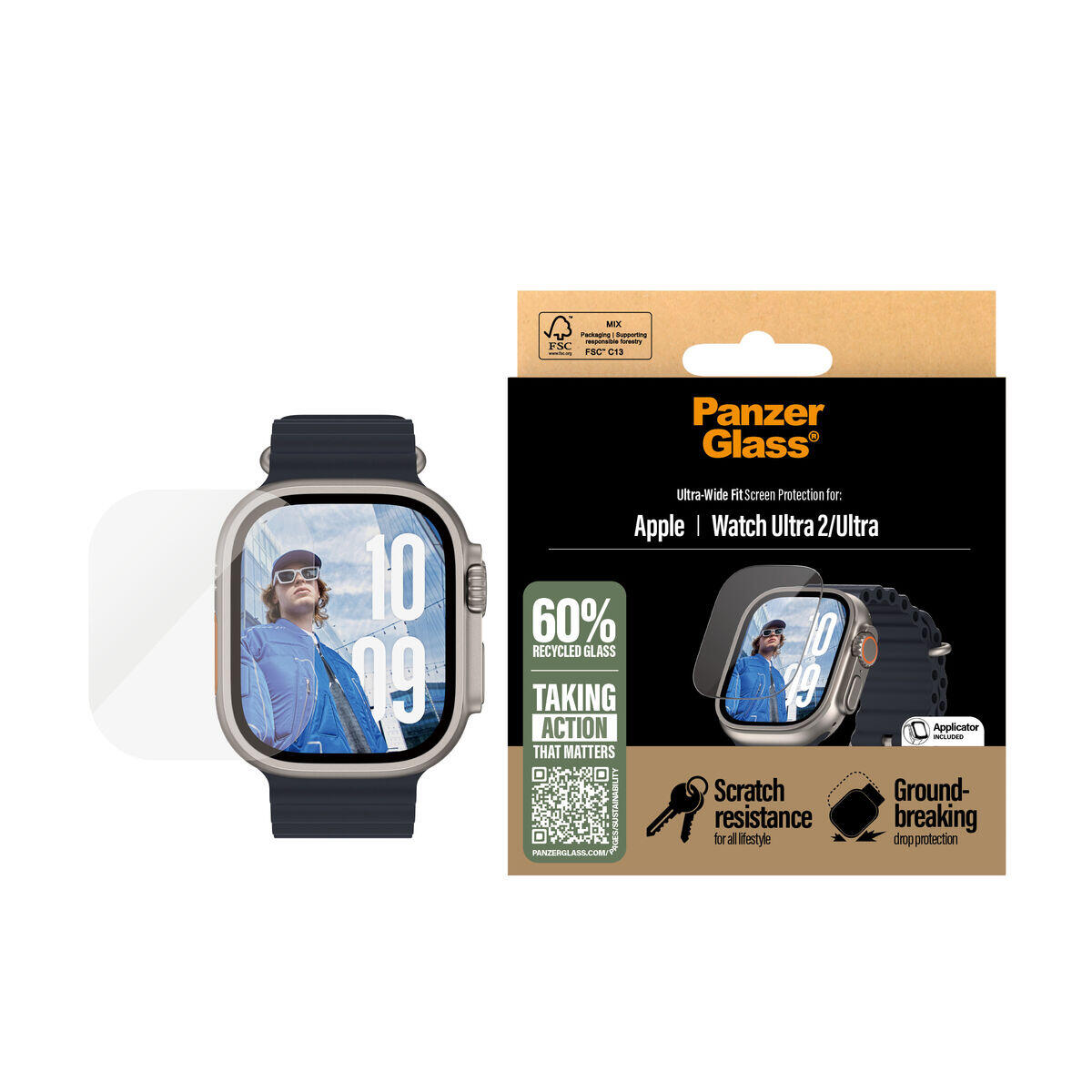 PanzerGlass Ultra-Wide Fit Apple Watch Ultra 2 / Ultra Screen Protection 3712