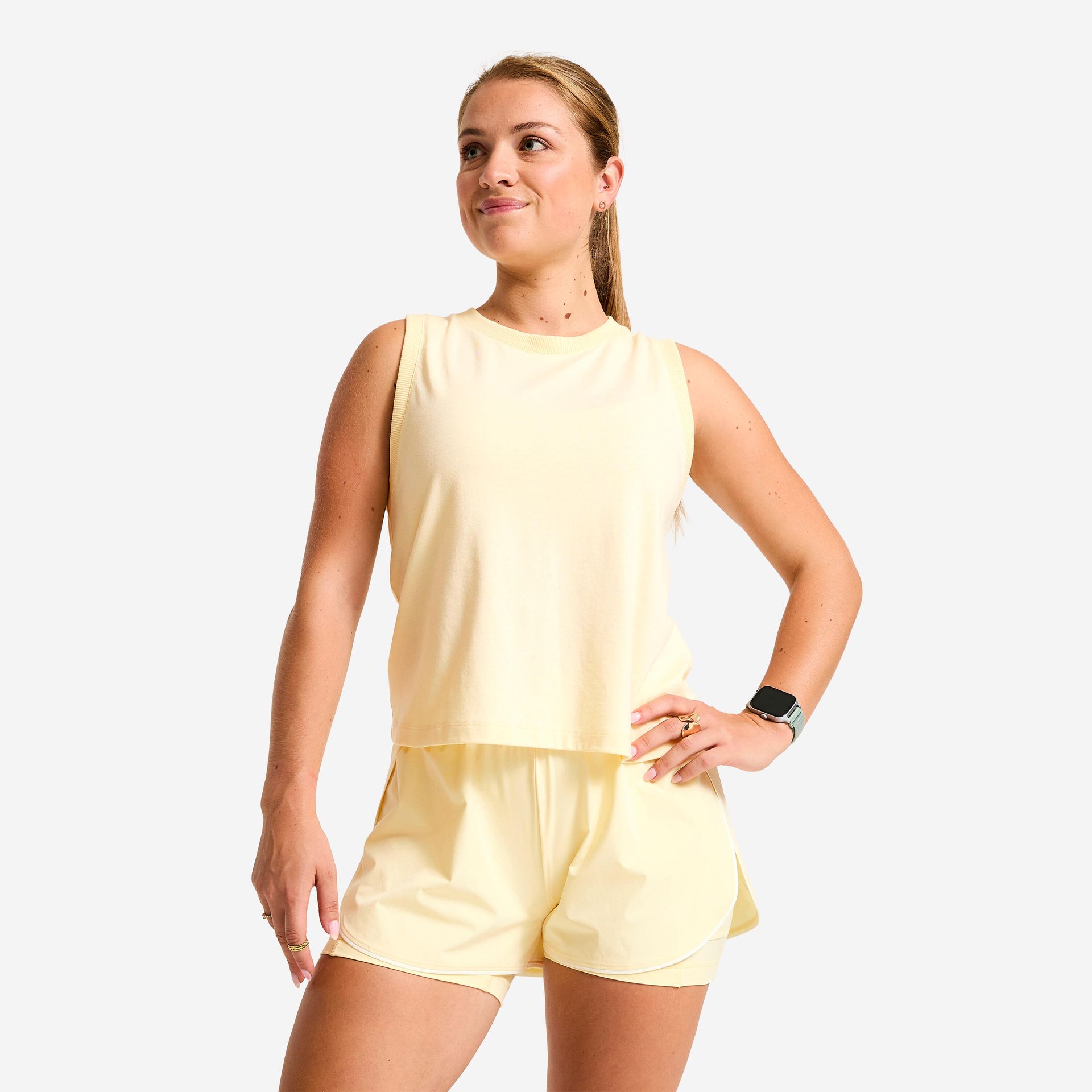 Koszulka bez rękawów damska Domyos fitness crop top