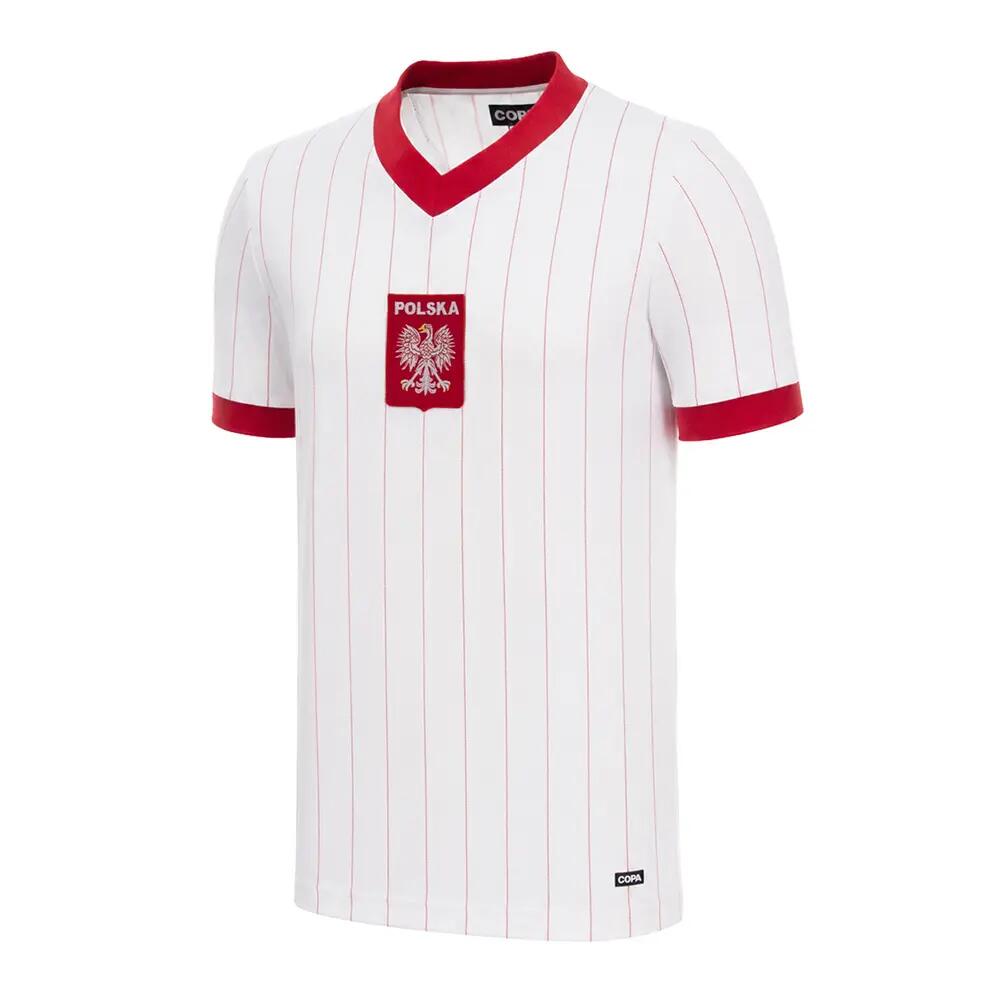Koszulka piłkarska retro dla dorosłych Polska 1982 - Biała