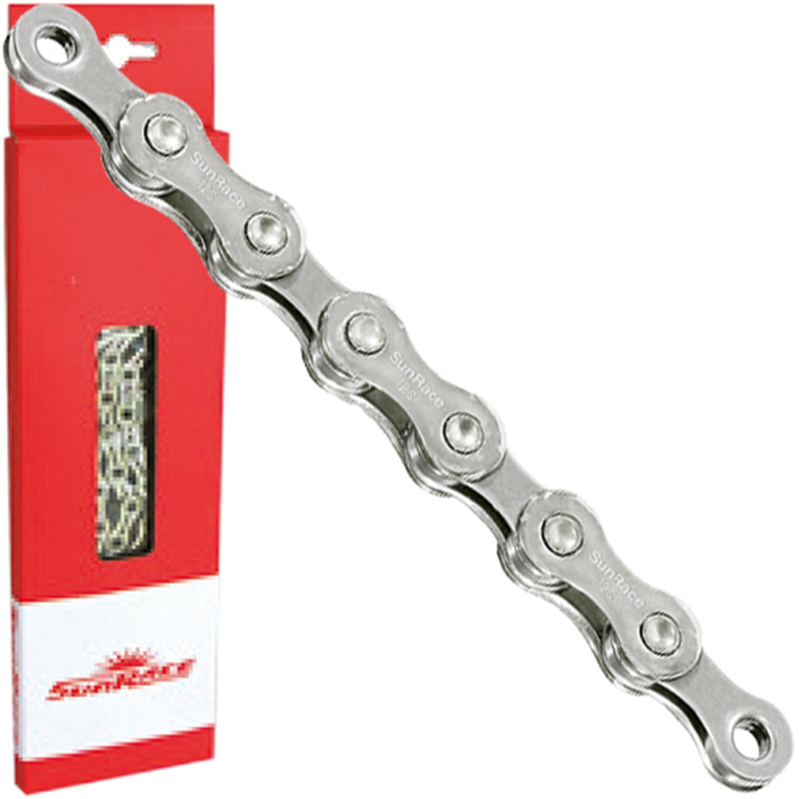 SUNRACE CN12 Bike Chain 12-speed 126 Chain Links, srebrny 2022 Łańcuchy 23.16-1002