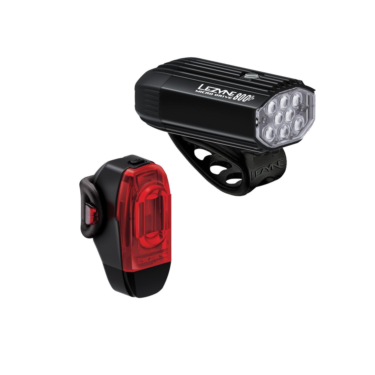 Zestaw oświetlenia rowerowego Lezyne Micro Drive 800 + KTV DRIVE+
