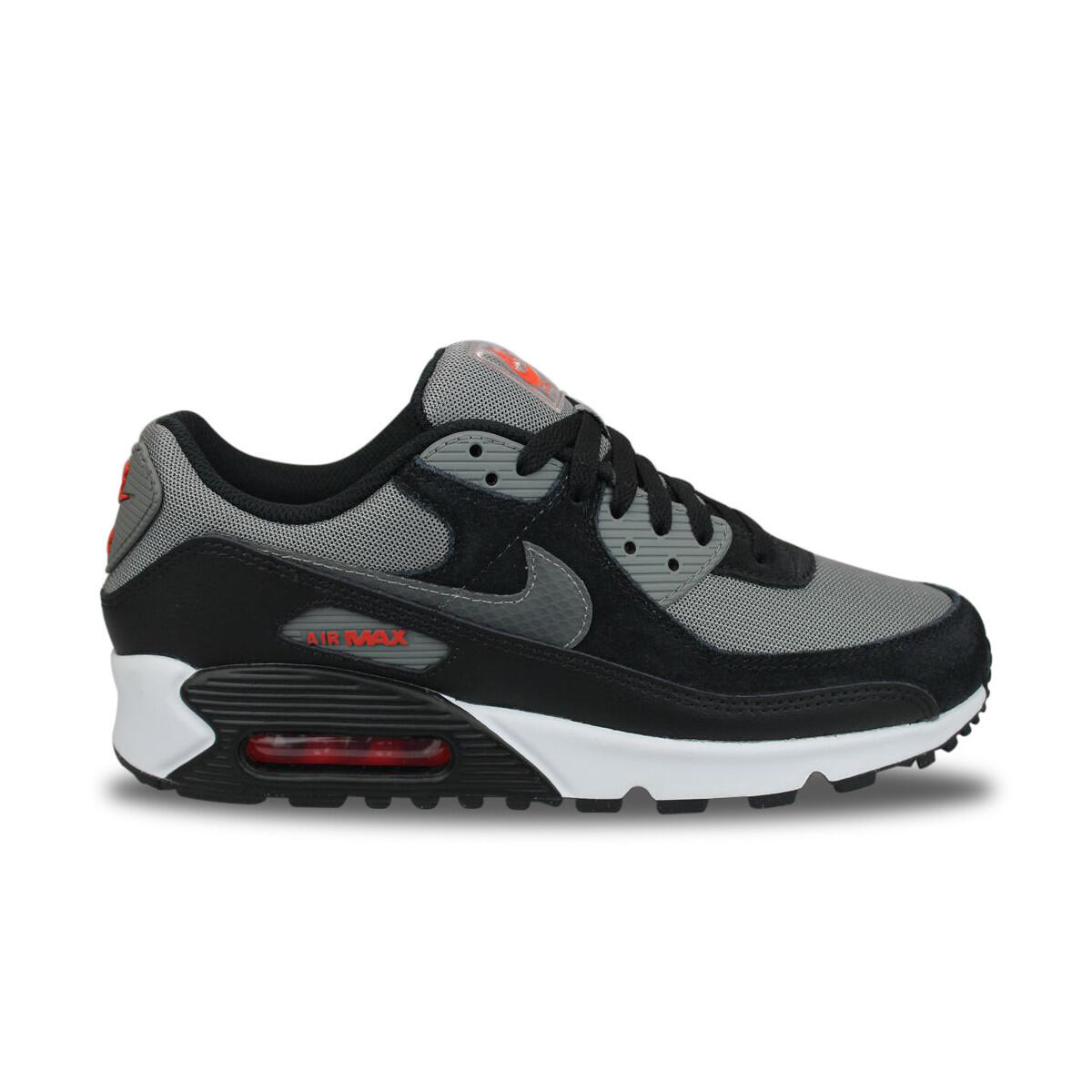 Buty do chodzenia męskie Nike Air Max 90 Black flat Pewter-picante Red