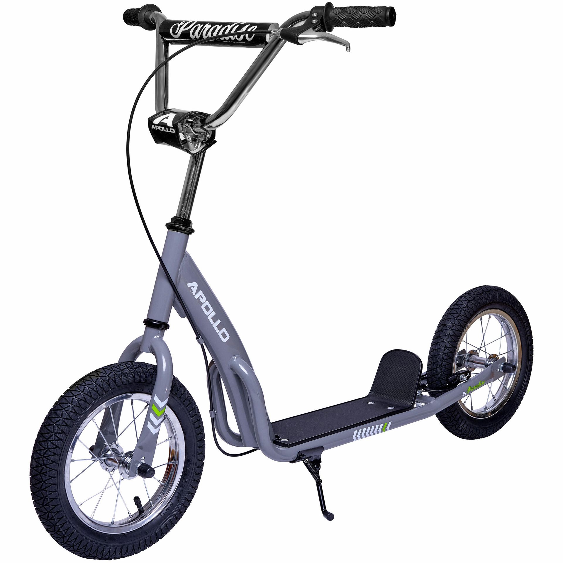 Hulajnoga Apollo Retro Scooter Paradise Hulajnoga z oponami pneumatycznymi 12,5 cala Stylowa hulajnoga dla dzieci i młodzieży Hulajnoga miejska dla dzieci z szerokim bieżnikiem Hulajnoga dziecięca z dużymi kołami - Zielona