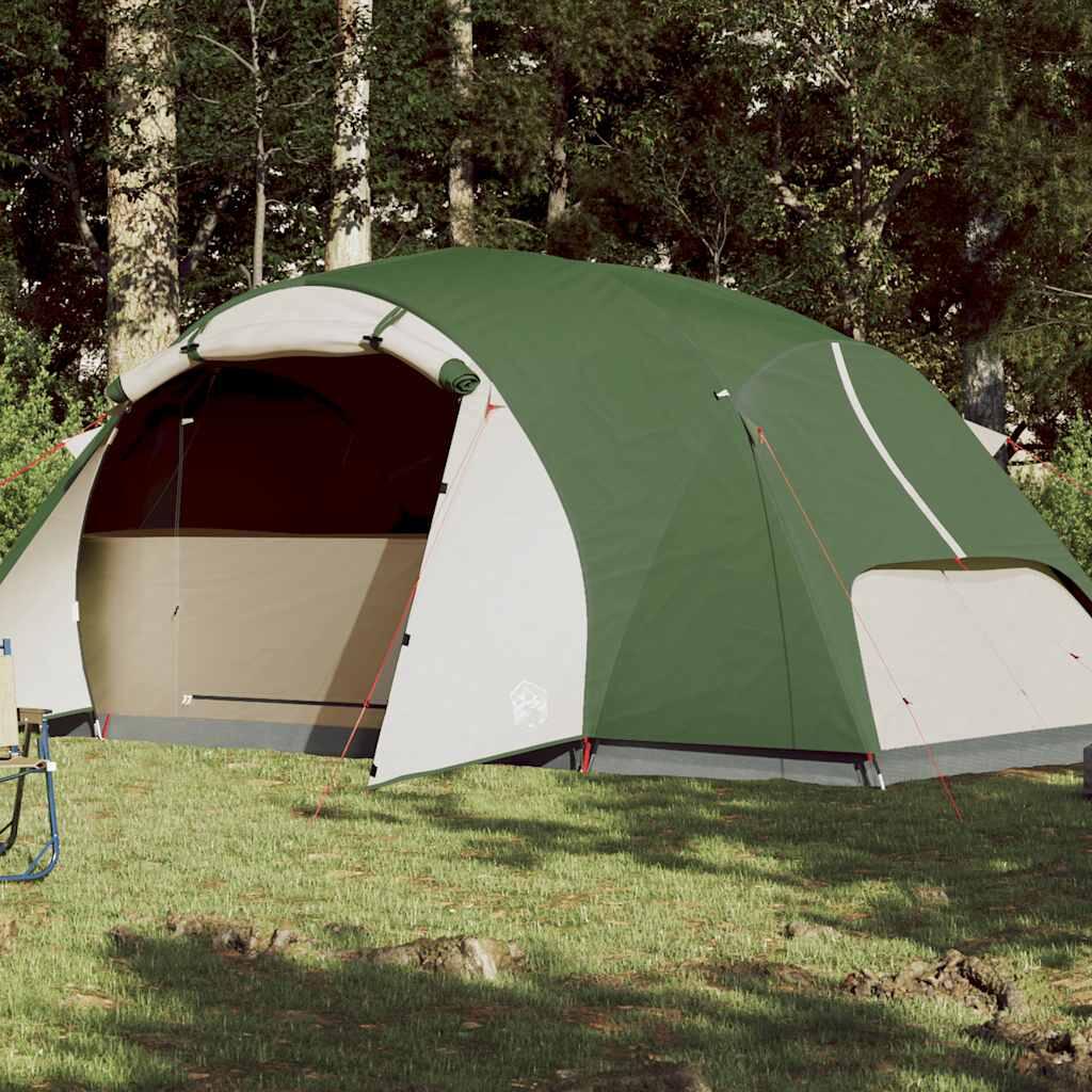 vidaXL Namiot kempingowy, 8-os., zielony, 360x430x195 cm, tafta 190T