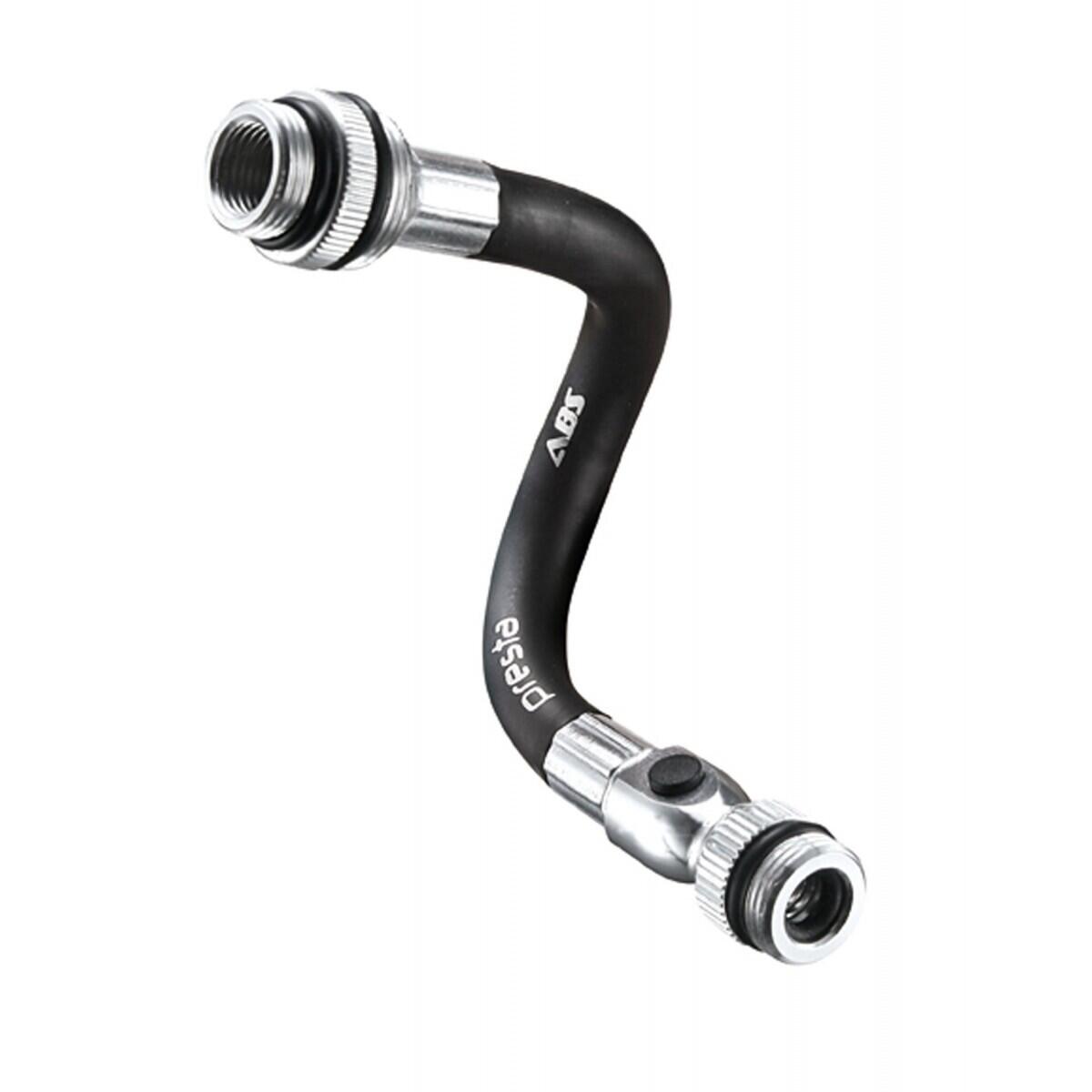 LEZYNE Spodnie zaworu wężyk do wentyla wężyk elastyczny ABS, czarny/srebrny, 1-RP-v2dual 1-RP-HOSE-V2DUAL
