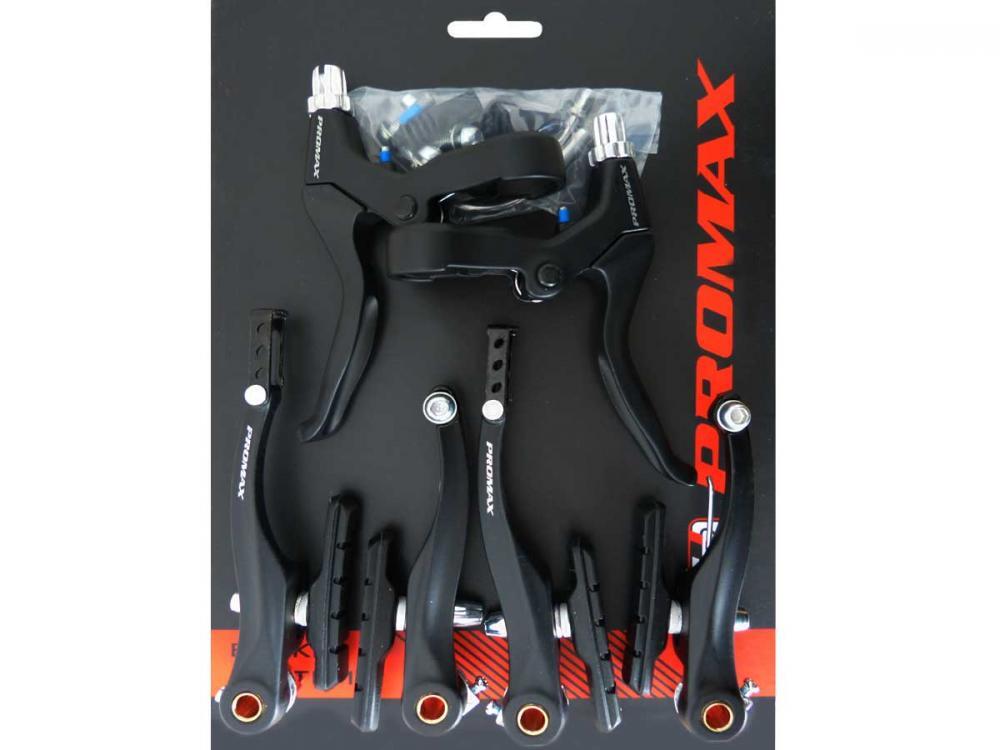 Zestaw hamulców V-Brake Promax z klamkami czarny