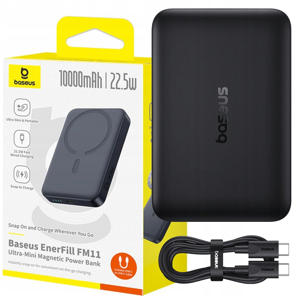 Power Bank Baseus 10000MAH 22.5W USB-C USB Z ŁADOWANIEM BEZPRZEWODOWYM