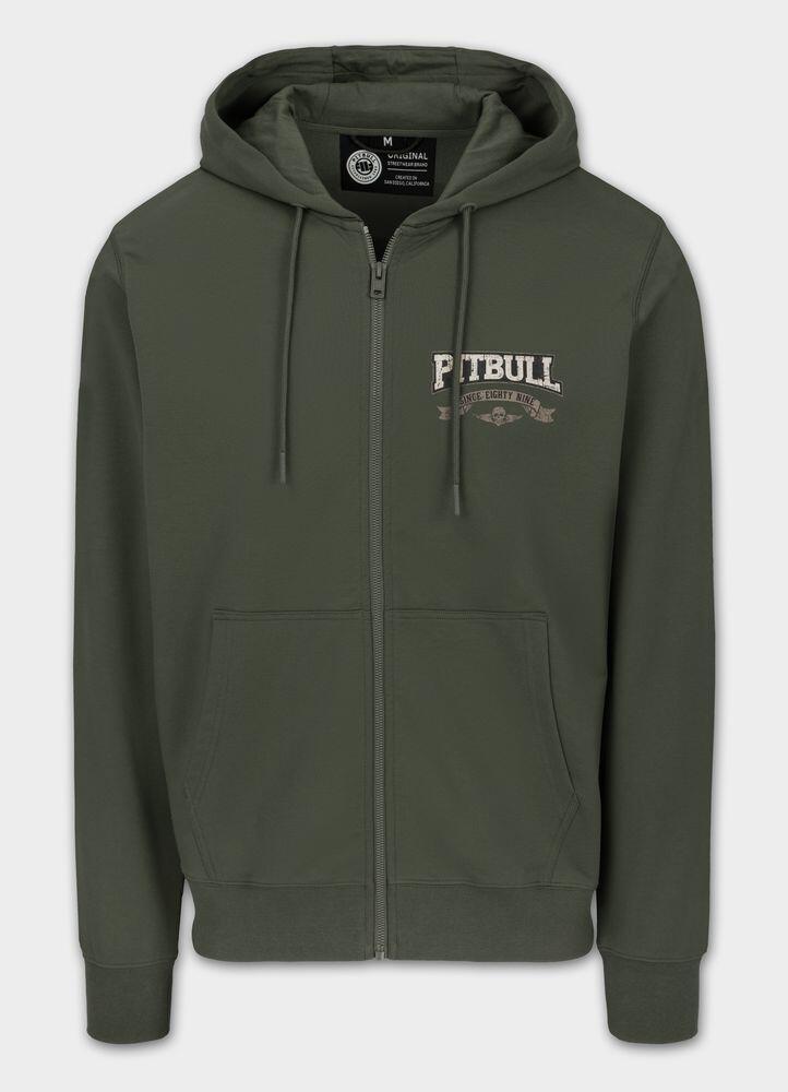 Pitbull bluza rozpinana z kapturem PITBULL Tricot Terry 280 Troublemaker '25 - Old Green