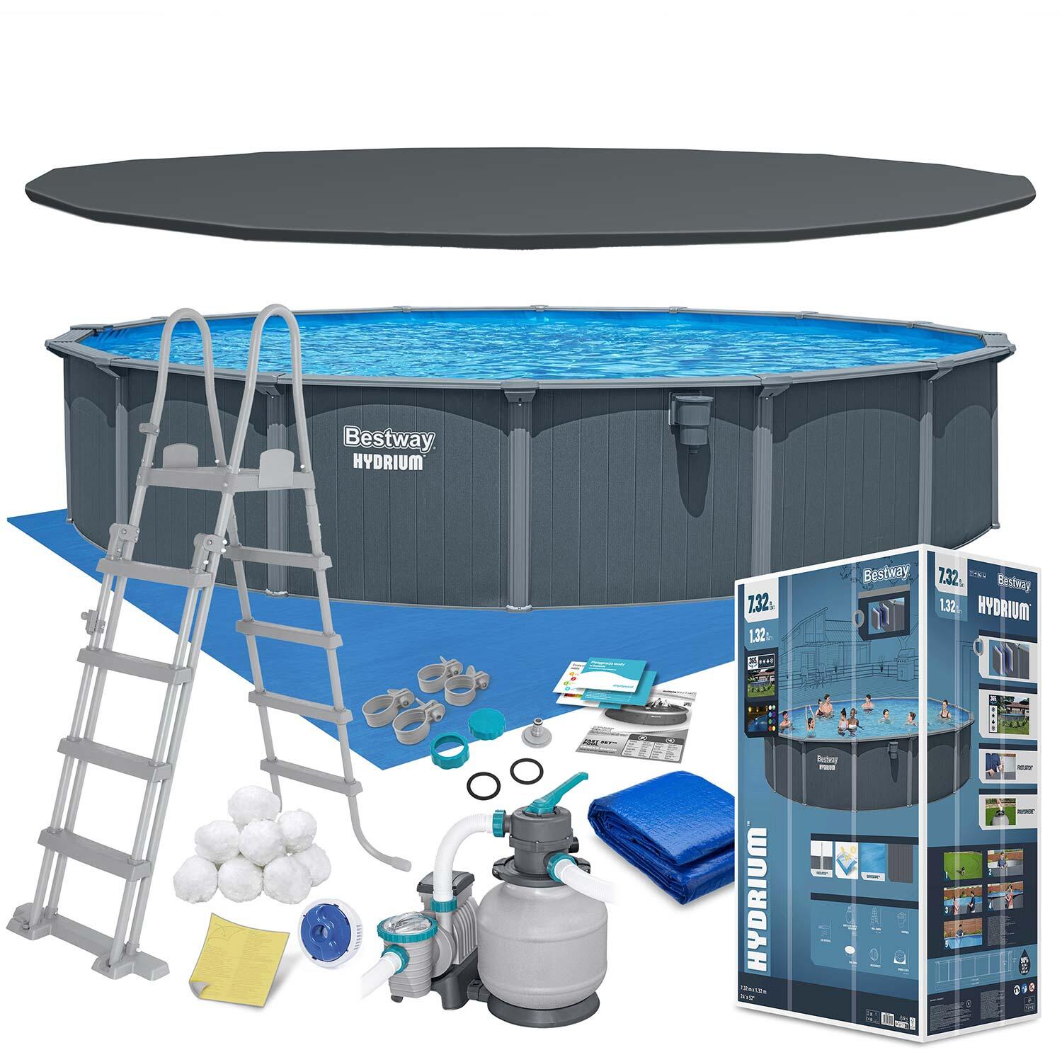 Bestway Basen stelażowy Hydrium 732x132 całoroczny 561RP zestaw