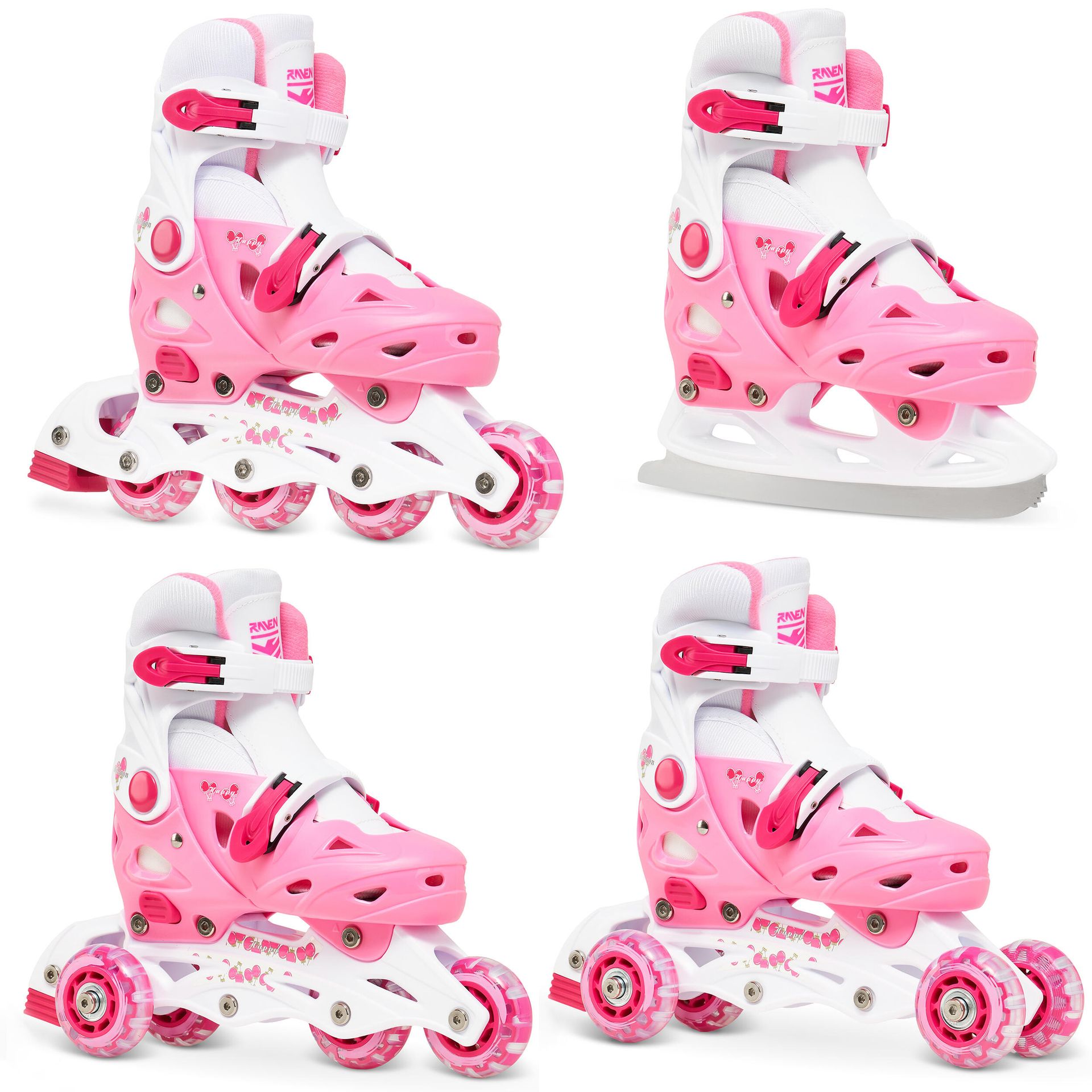 Rolko-Wrotki 4w1 Raven Balloon Pink 29-32
