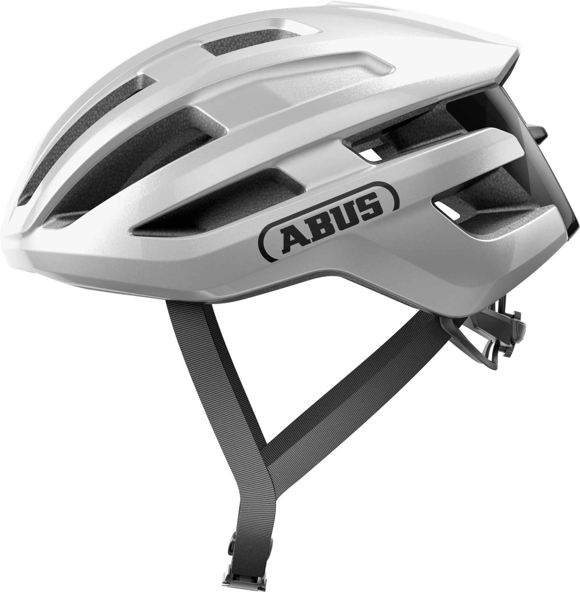 Kask szosowy ABUS PowerDome - lekki kask rowerowy z inteligentnym systemem wentylacji i aerodynamicznym profilem - Italy - dla mężczyzn i kobiet - srebrny, rozmiar L