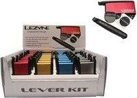 LEZYNE Łatki do dętek zestaw LEVER KIT BOX 2x łyżki, 6x łatki samoprzylepne mix kolorów pudełko 24szt. (NEW) A-LZN-1-PK-LEVER-BOX24-V1
