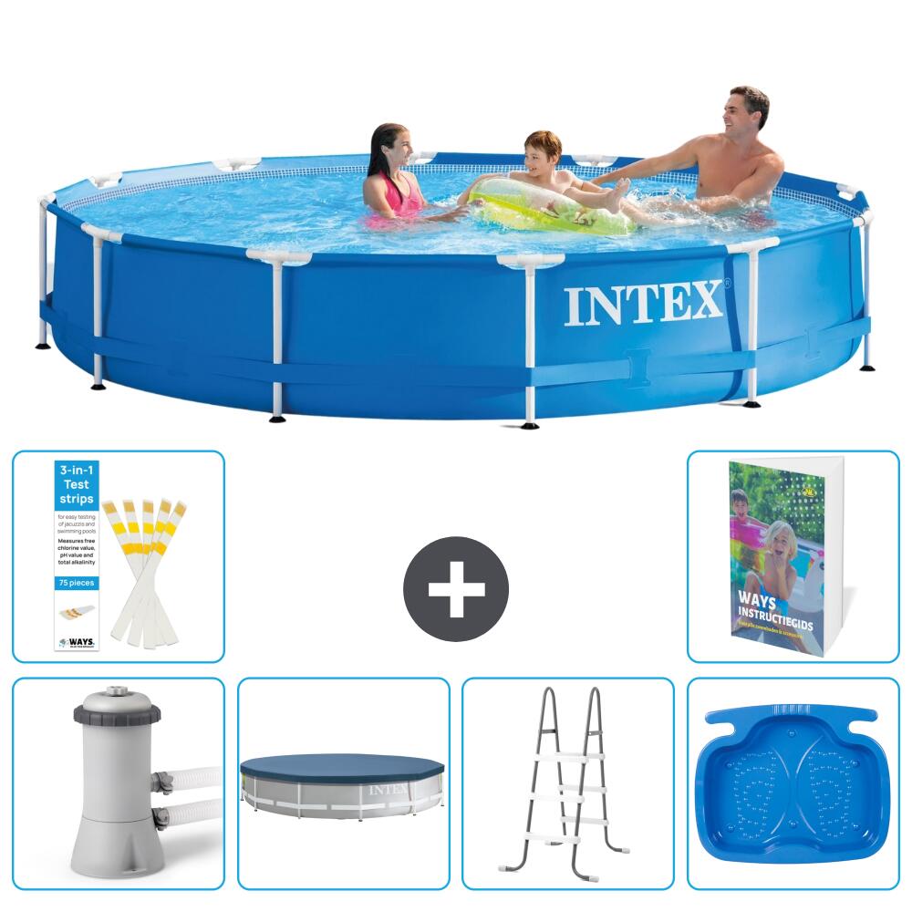 INTEX Basen ze stelażem Okrągły - 366x76 cm - 7-częściowy S314