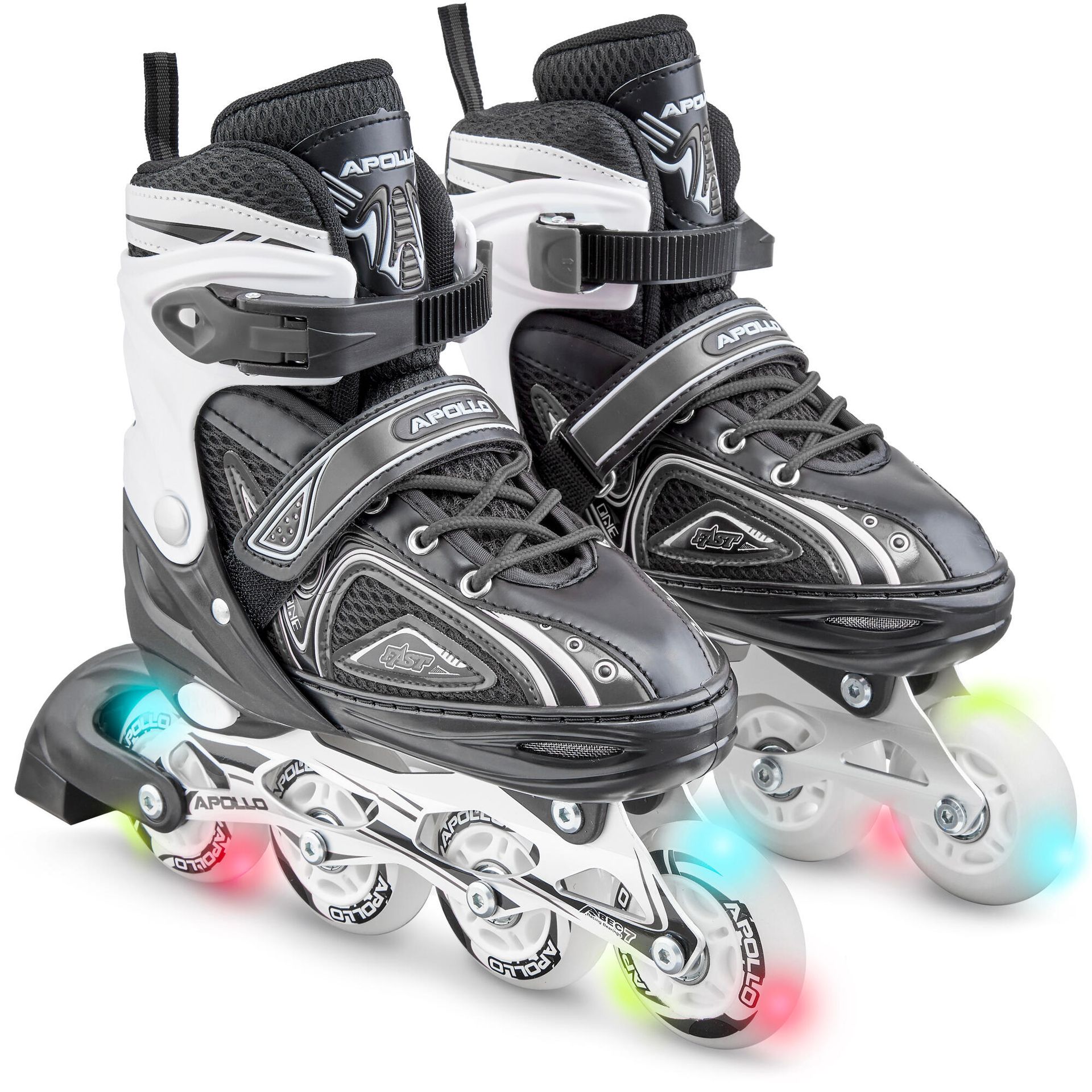 Apollo Łyżworolki Super Blades, regulowany rozmiar (Czarny, L (39-42))