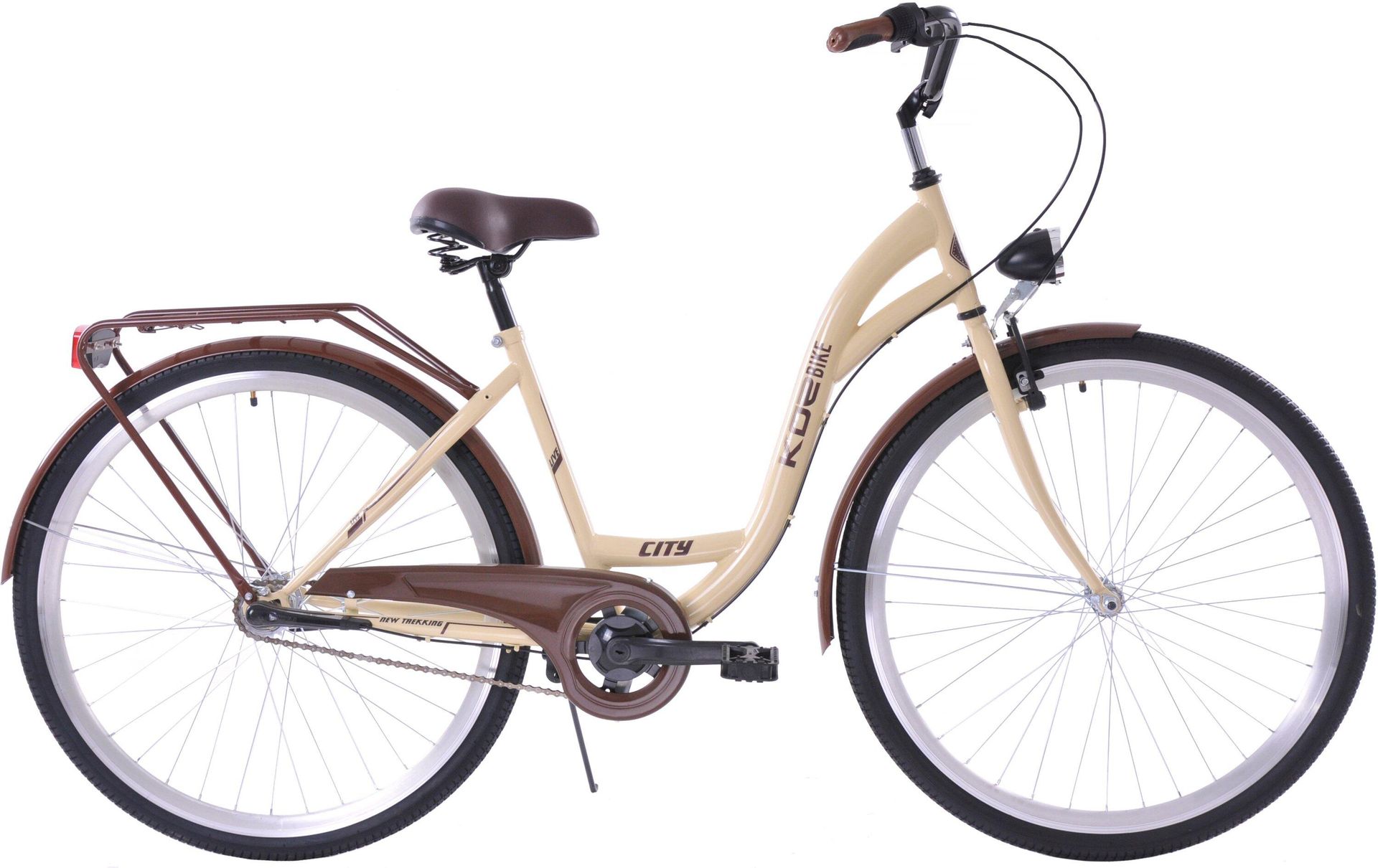 Rower miejski 28 Kozbike (K23-SA) 3biegi kremowo-brązowy