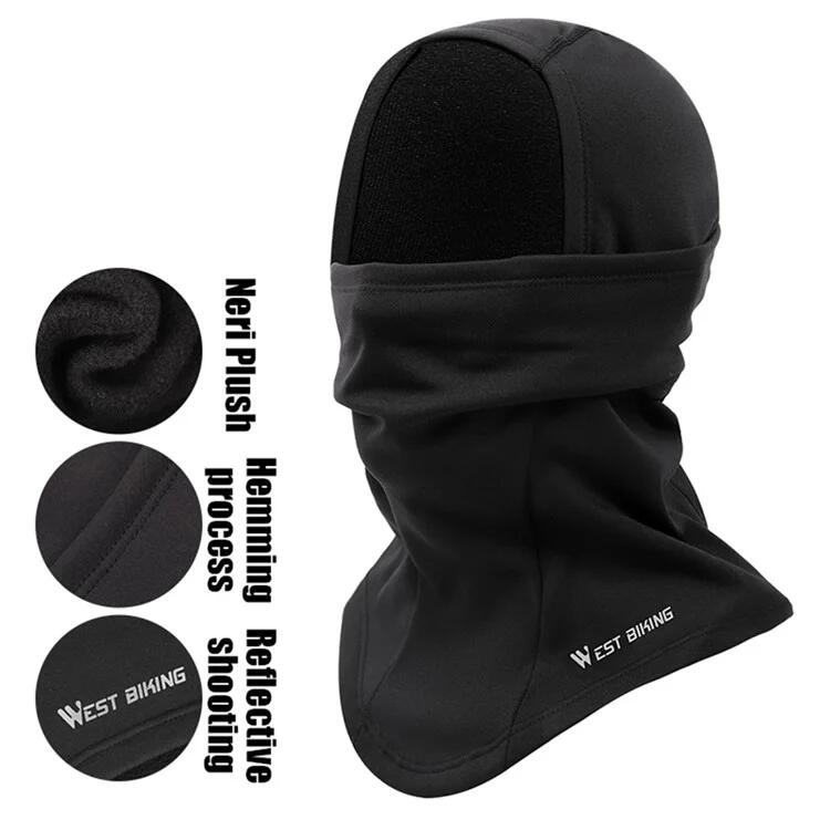 Czapka polarowa na wyprawy, skateboard, wiatroszczelna, czarna balaclava