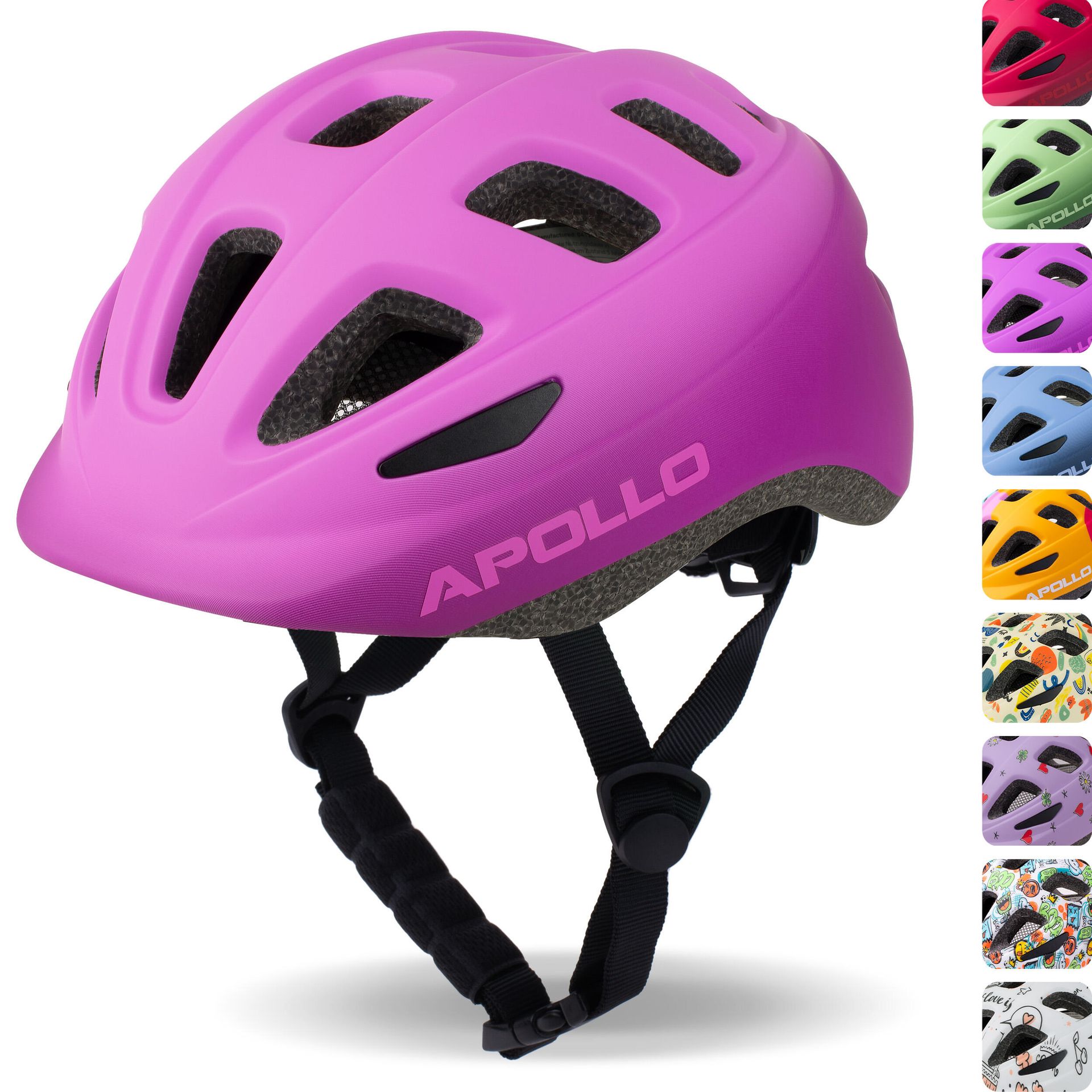 Dziecięcy kask rowerowy Apollo, kask dla dzieci i młodzieży, kask multisportowy - Papercraft - S (48-52 cm)