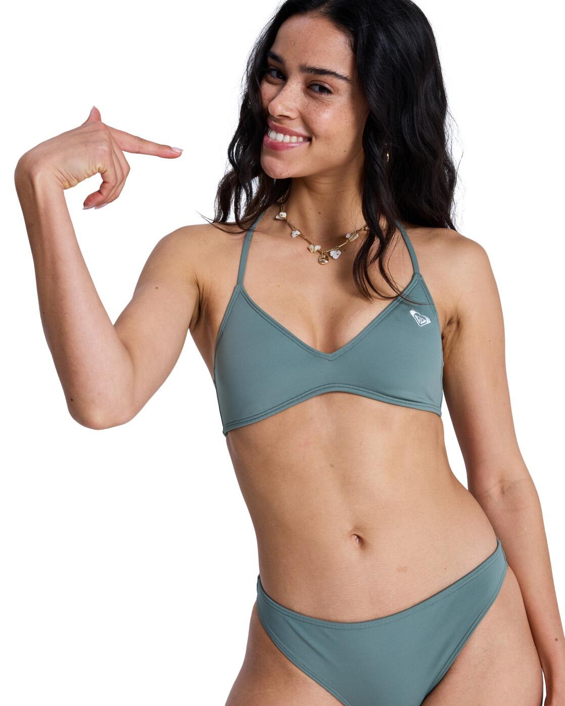 Trójkątny stanik bikini dla Kobiety SOLID ESSENTIALS Zielony