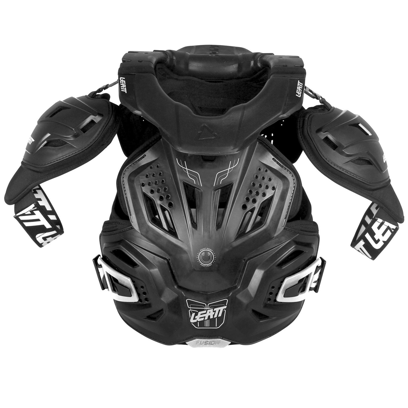 Leatt leatt klatki piersiowej pancerne Fusion Vest 3.0 łącznie z osłoną na kark, czarna, S/M 1015400100