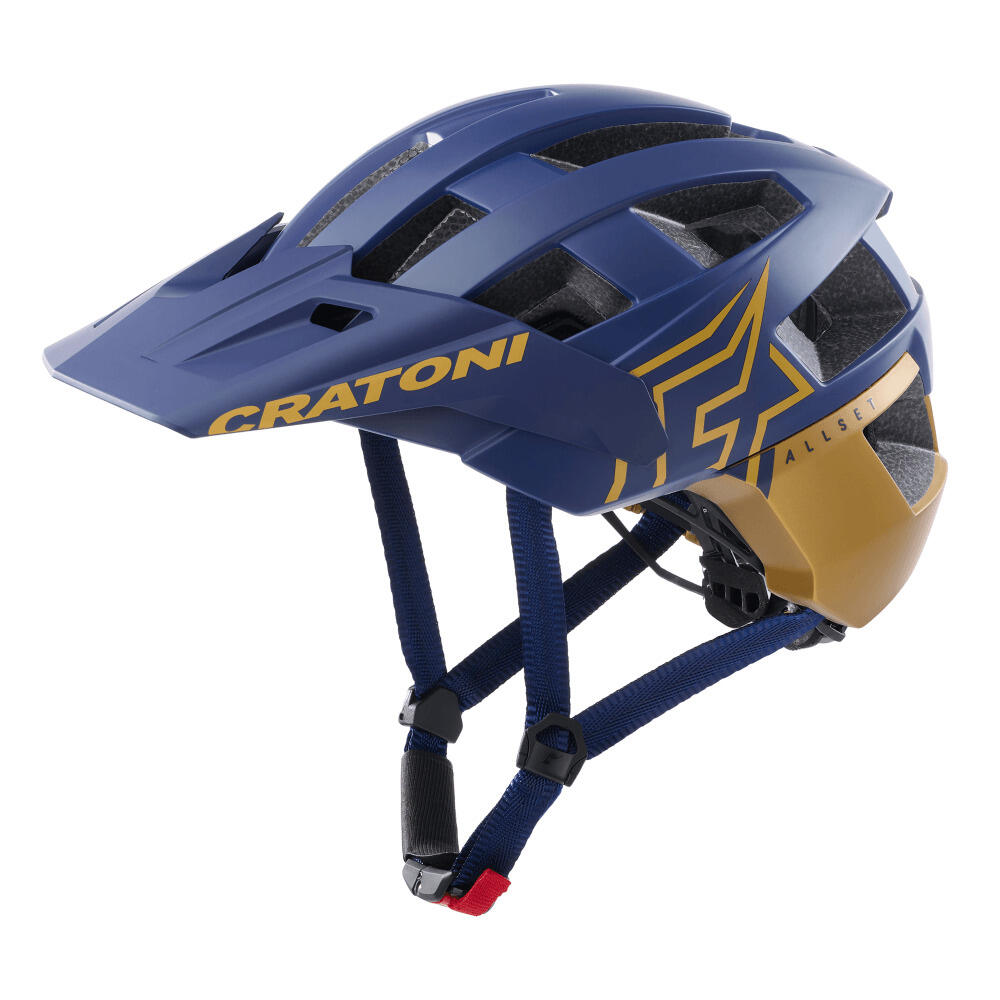 Kask MTB AllSet Pro niebieski/złoty matowy