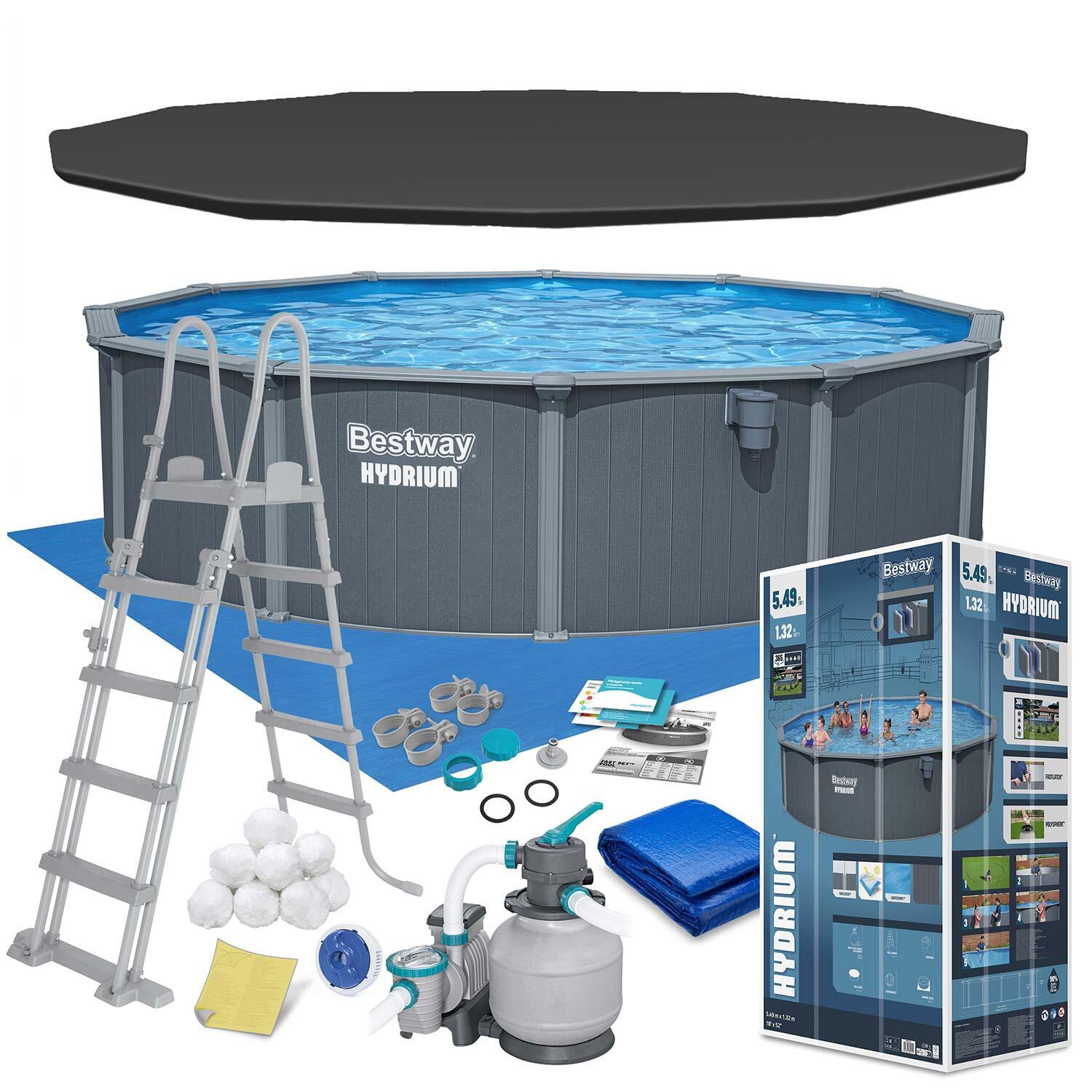 Bestway Basen stelażowy Hydrium 549x132 całoroczny 561CS zestaw