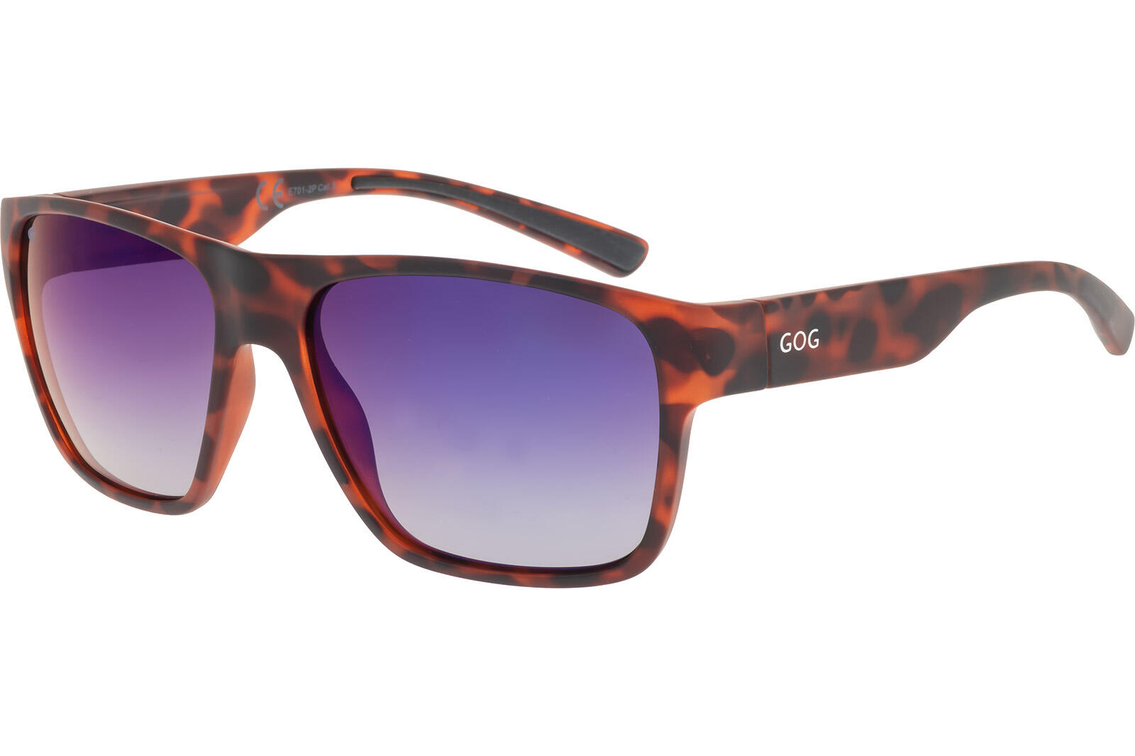 Okulary przeciwsłoneczne GOG Henry matt brown demi/blue mirror