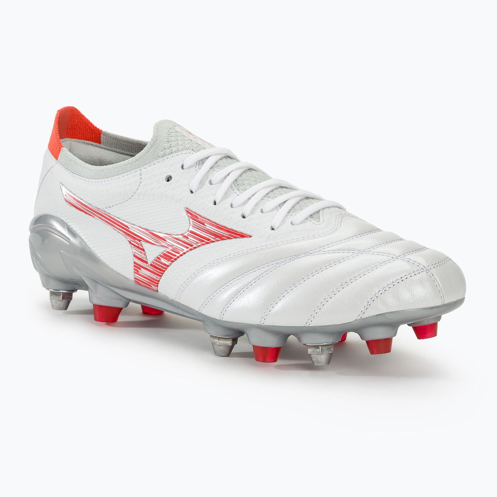 Buty piłkarskie męskie Mizuno Morelia Neo IV Β Japan Mix white/radiant red/hot coral