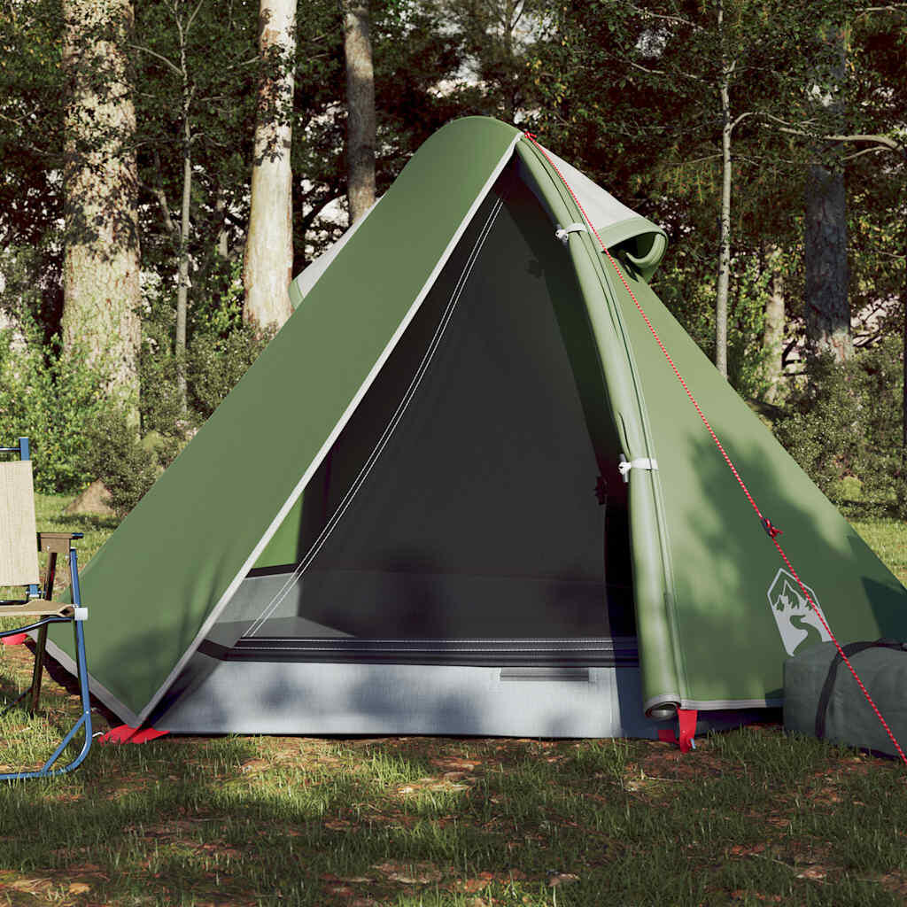 vidaXL Namiot kempingowy, 2-os., zielony, 267x154x117 cm, tafta 185T