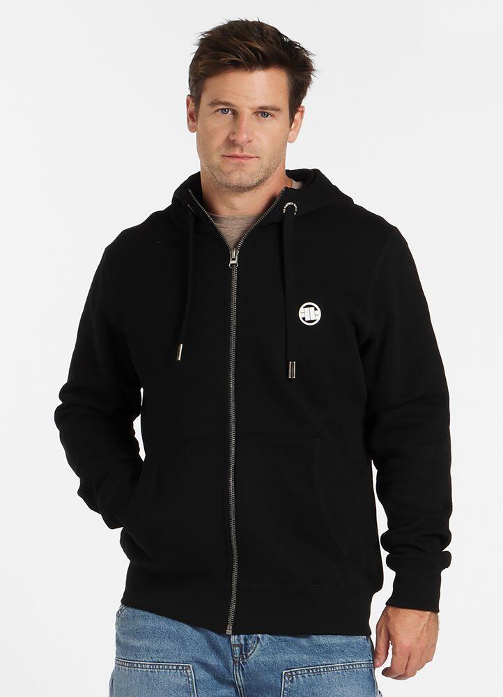 Bluza rozpinana z kapturem Pit Bull New Brushed Fleece Group Small Logo '24 - Szara 3XL