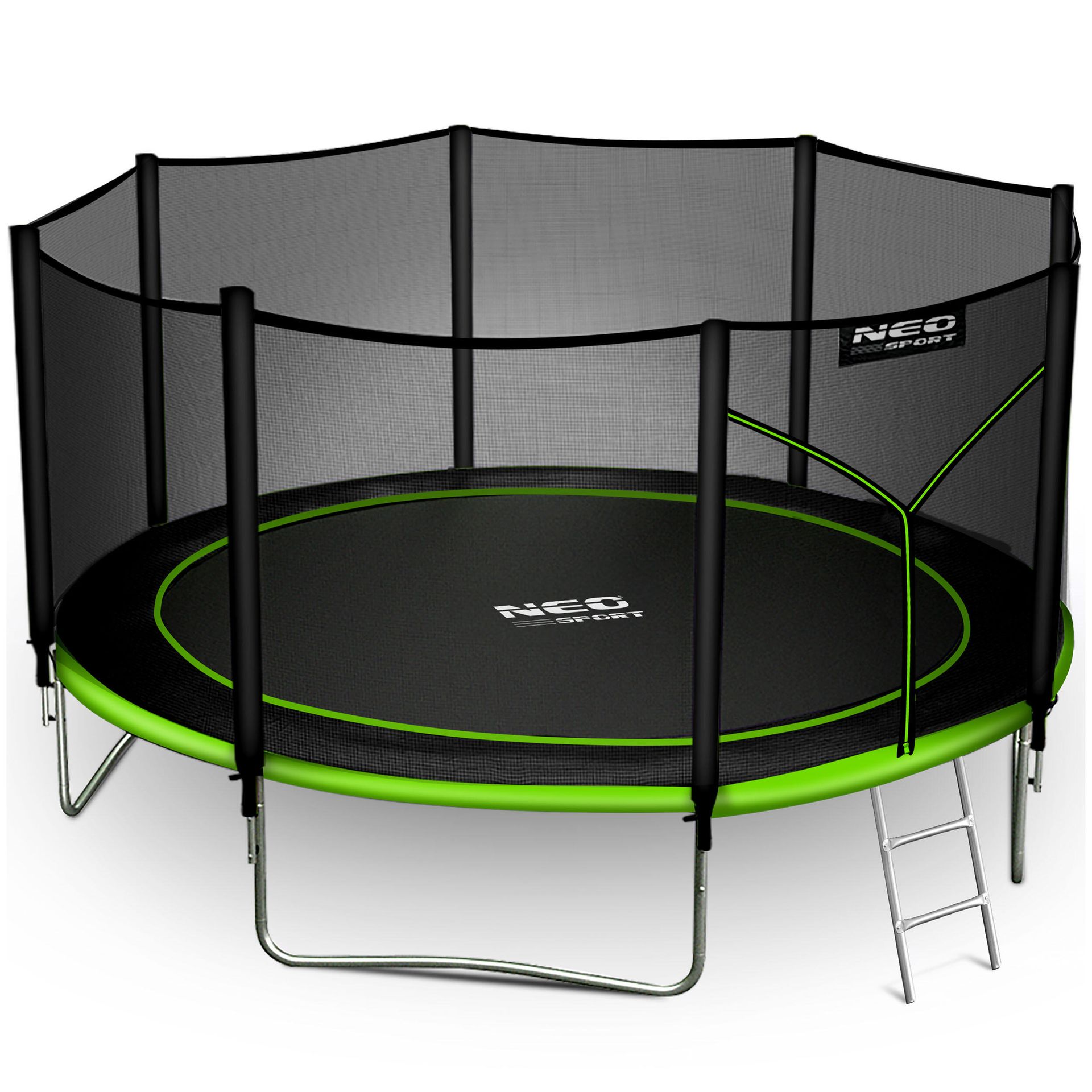 NeoSport Trampolina ogrodowa 12ft/374cm z siatką zewnętrzną i drabinką