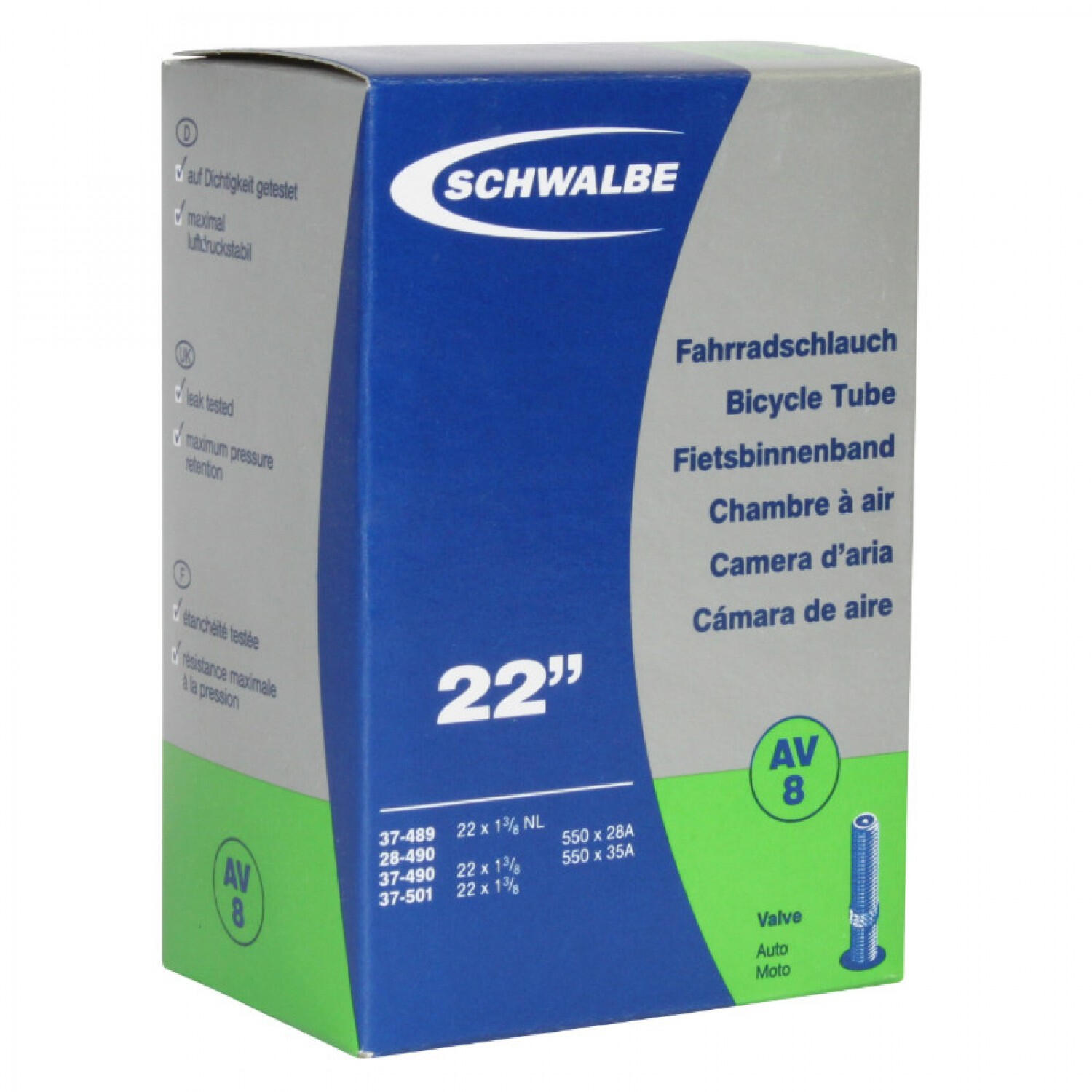 Accent SCHWALBE Standard 22 cali / Rozmiar koła: inne / Szerokość: 28 mm 32 mm 35 mm 37 mm 40 mm 42 mm 44 mm 30 mm 33 mm 38 mm / Typ wentyla: auto / samochodowy 10417310