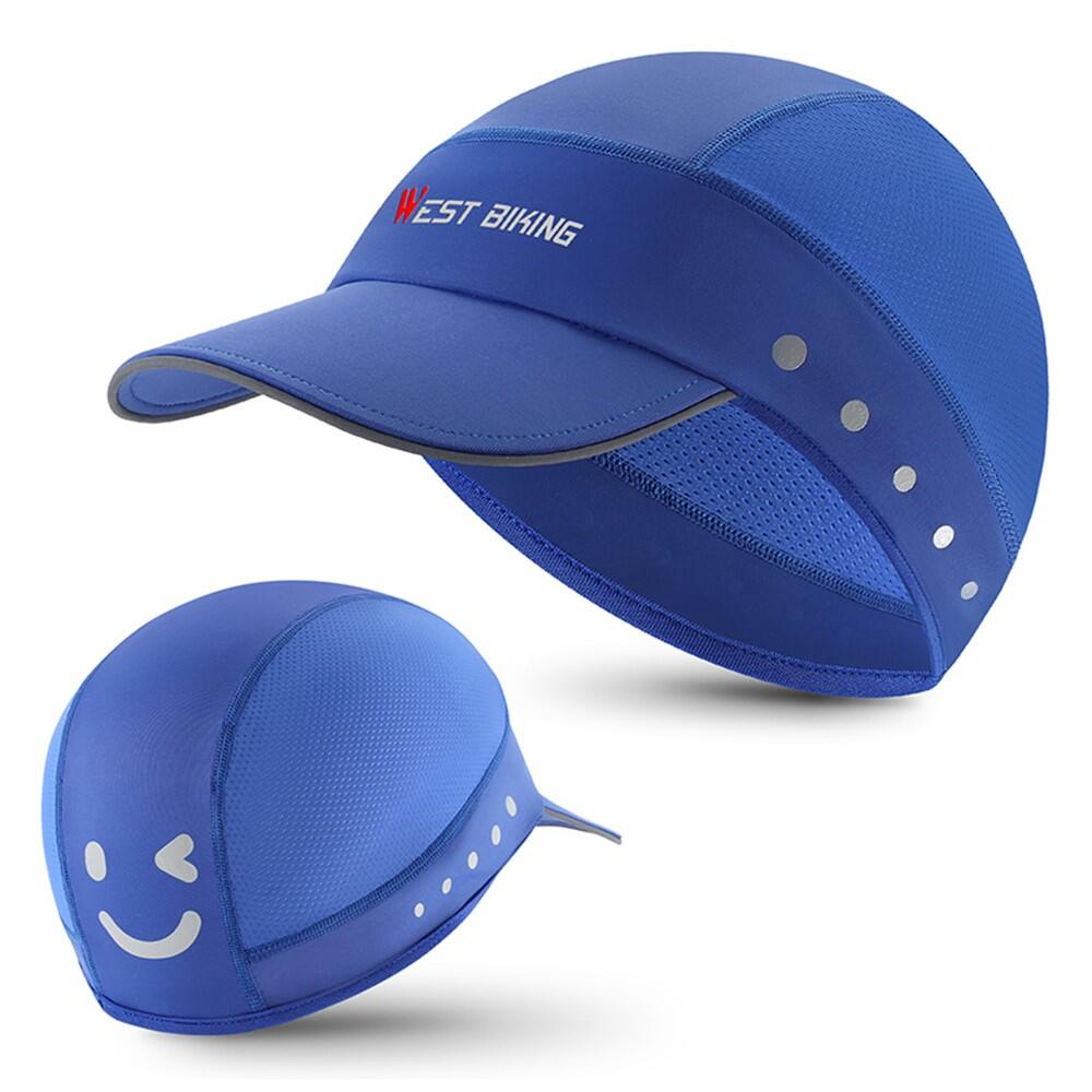Czapka letnia z oddychającego jedwabiu WEST BIKING YP0201426 - Niebieska